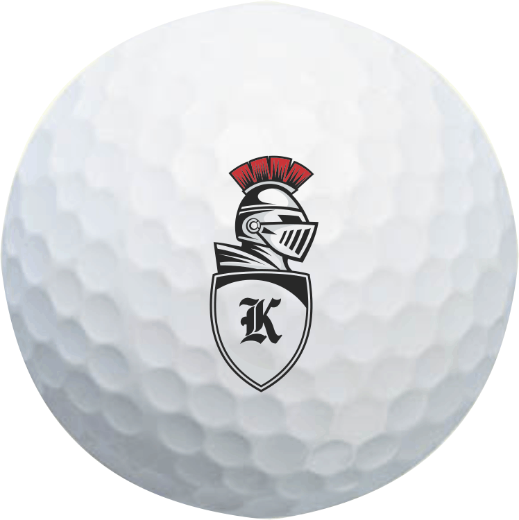 White Golf Ball (Bulk) with multi color logo 1