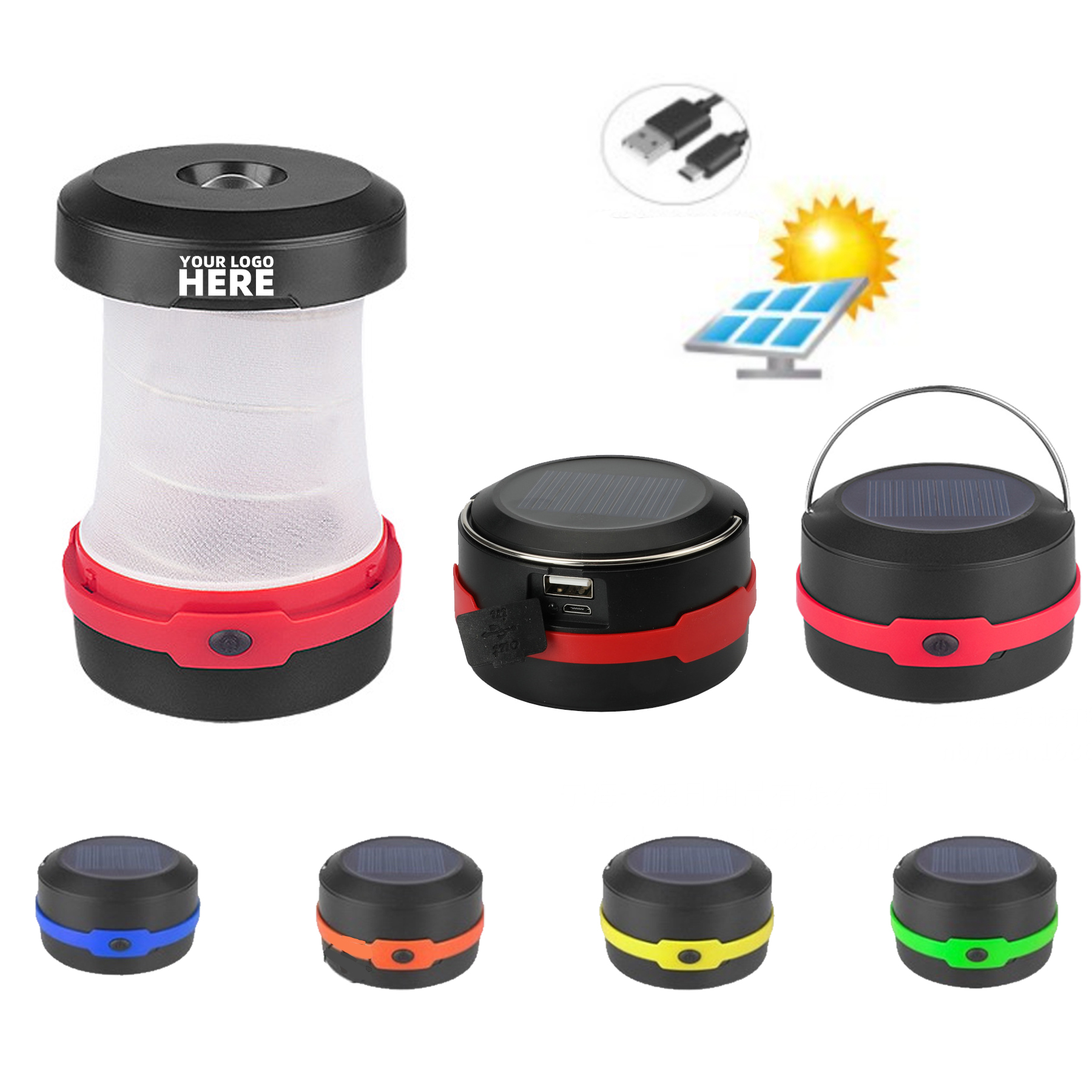 Retractable Solar Panel LED Camping Lamp 2