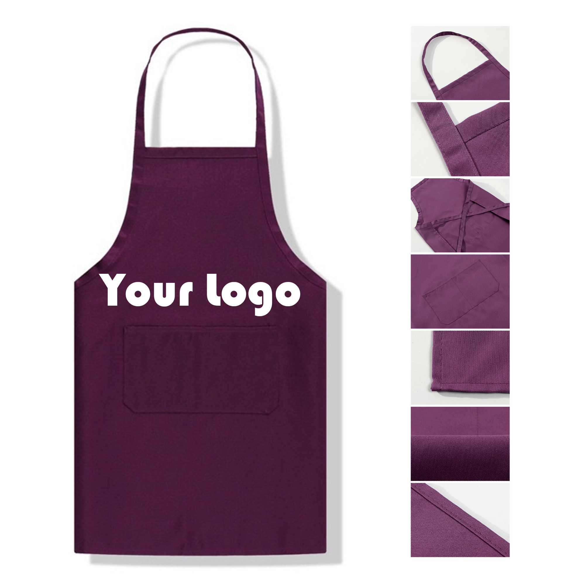 Customizable Logo Polyester Apron With 2 Pockets 5