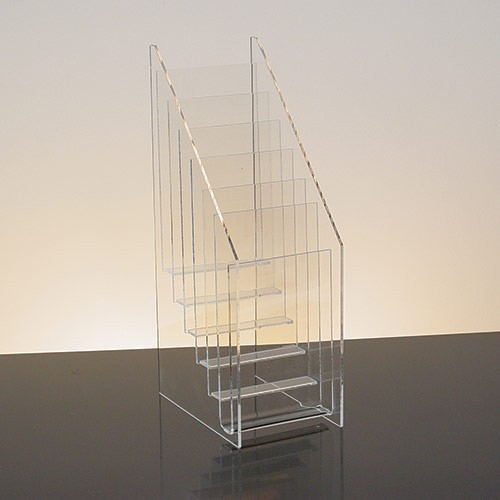 Countertop Brochure Holder All Clear 6-tier 6 pockets for 4"
