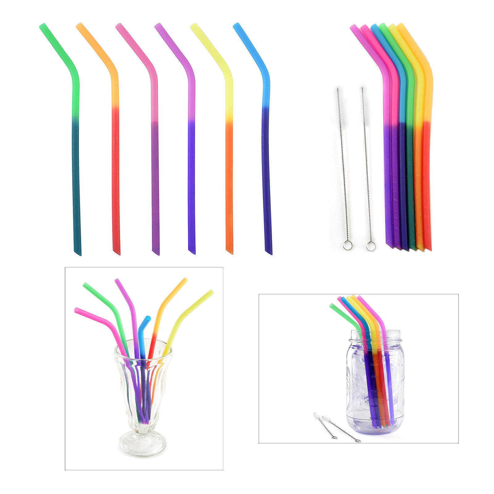 6 Piece Set Reusable Straw 2