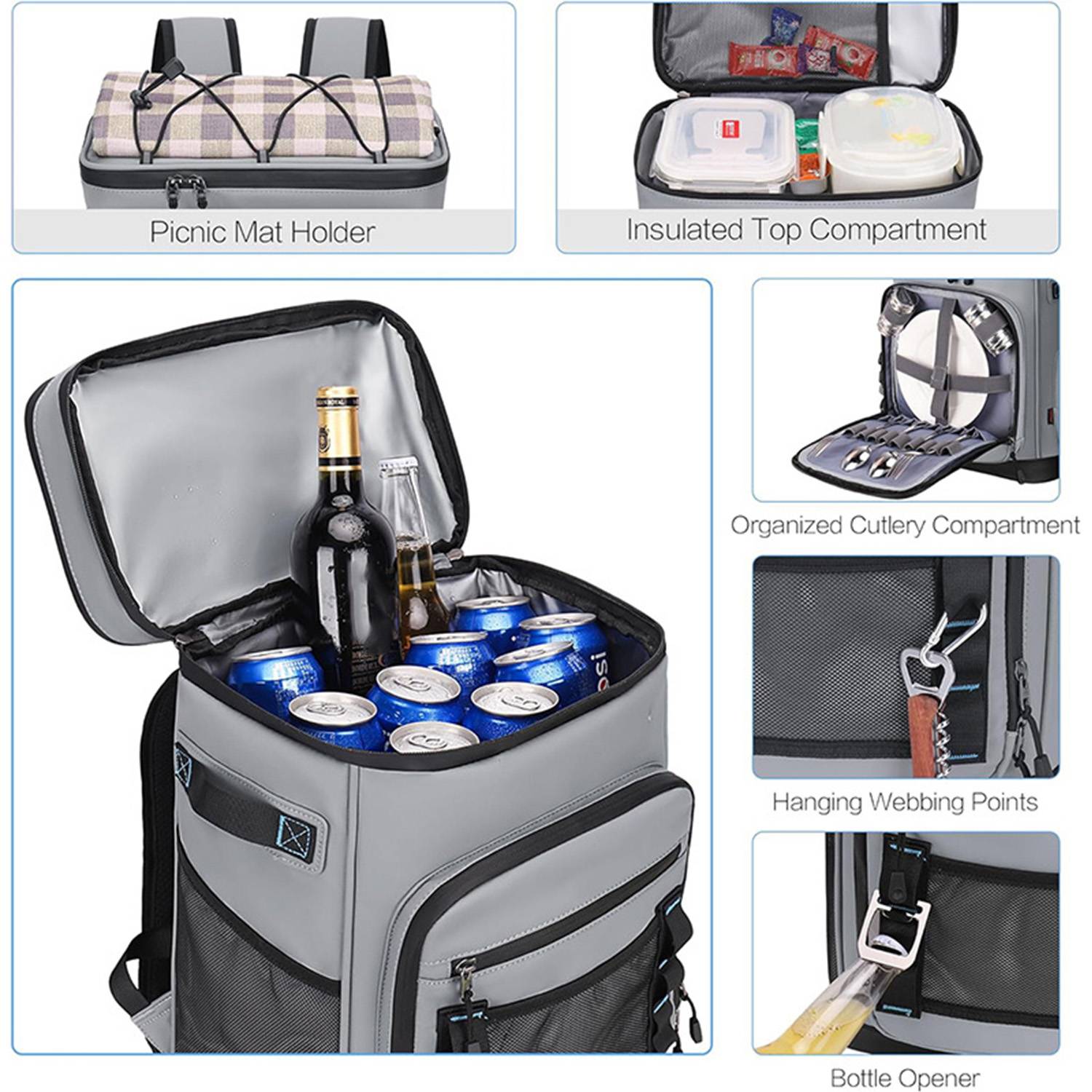 30L Insulated Cooler Backpack – Waterproof & Camping-Ready 5