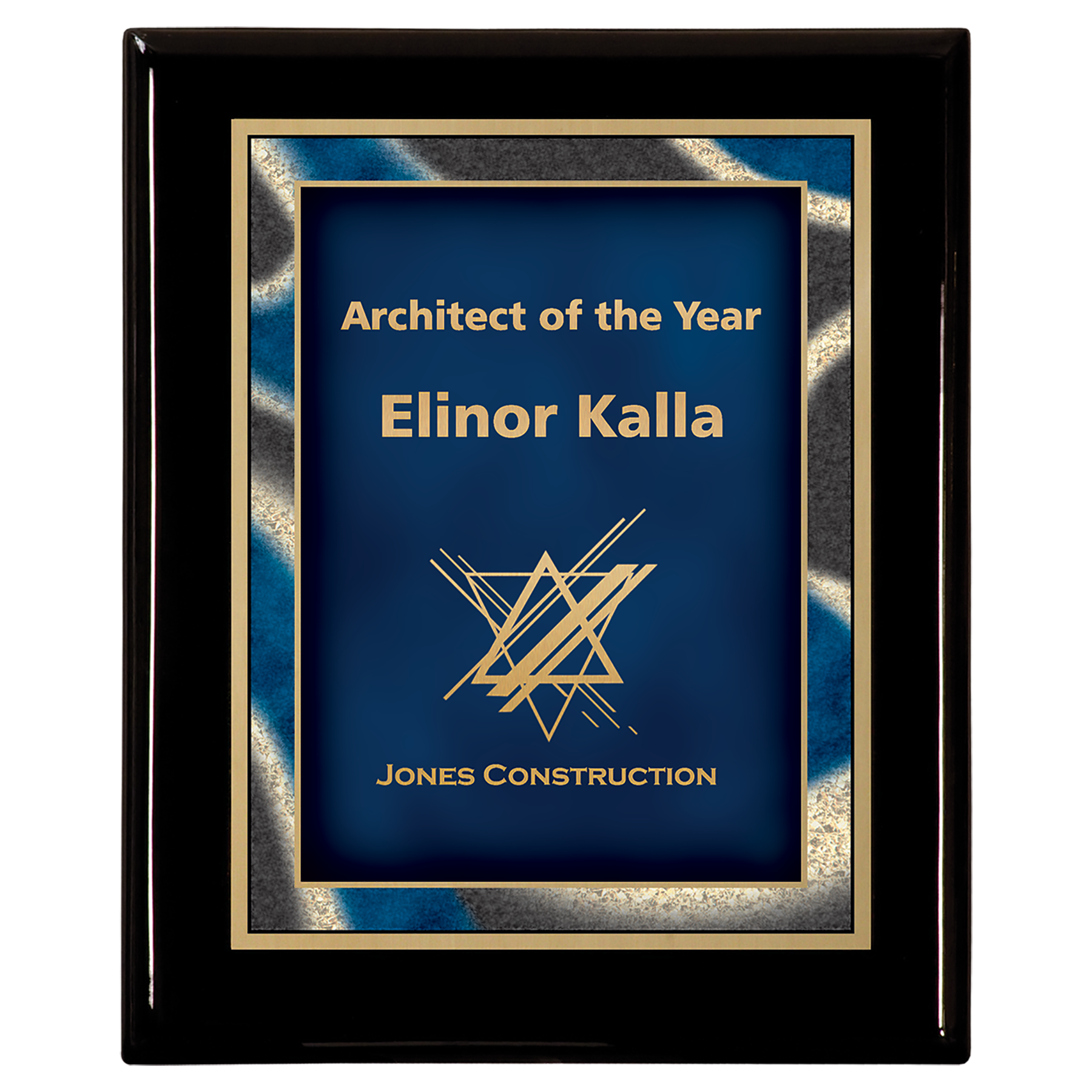 Premium Black Piano Finish Plaque with Blue Artist Plate 4