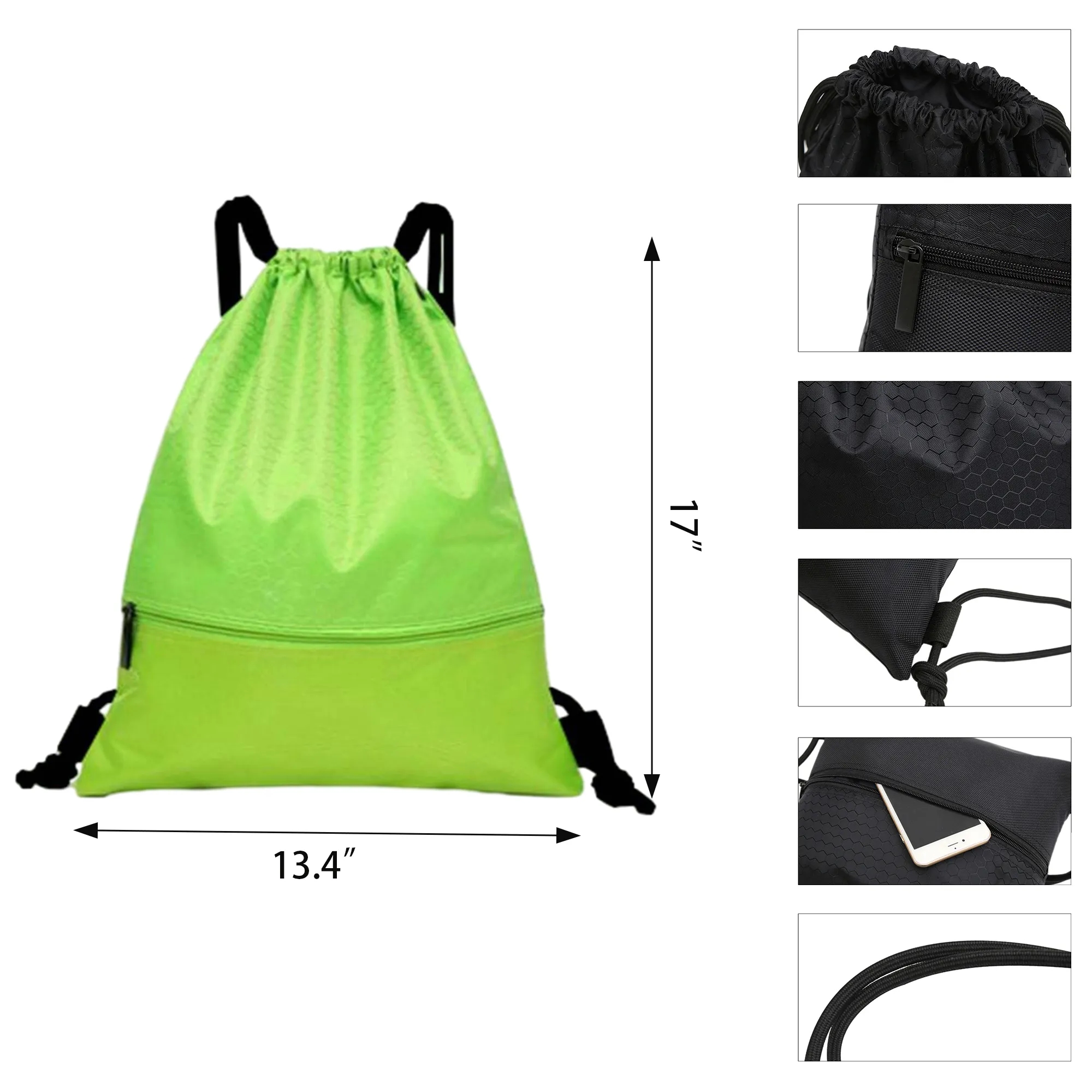 Training Drawstring Backpack With Zipper Gym Bag MOQ 50PCS 2