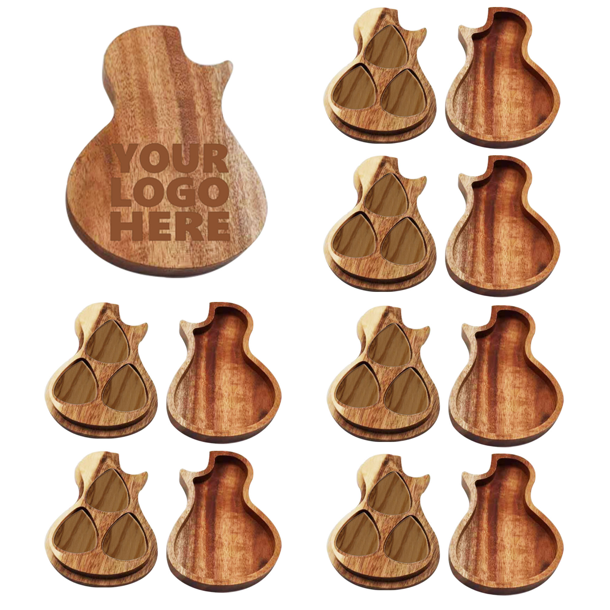 MOQ100 Wooden Guitar Pick Storage Box 2