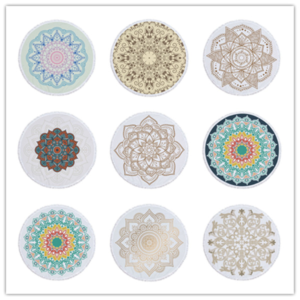 Mandala print round beach towel 2