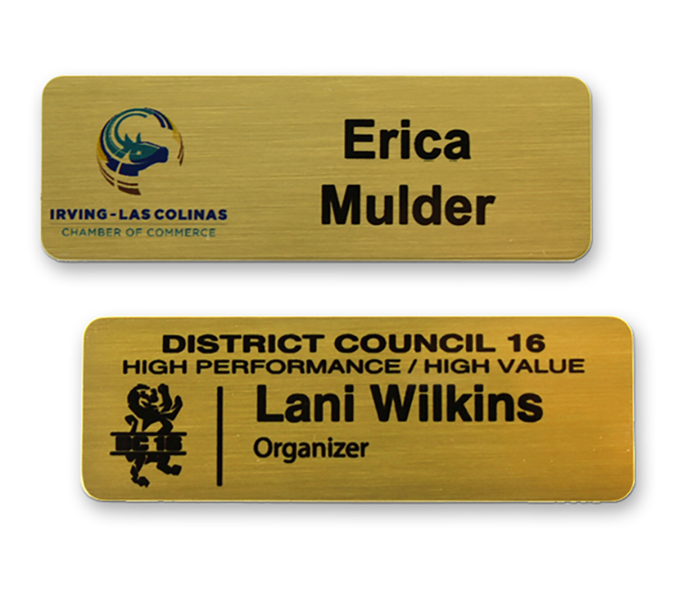 The Trojan full color brass name badge 1"x3" 7