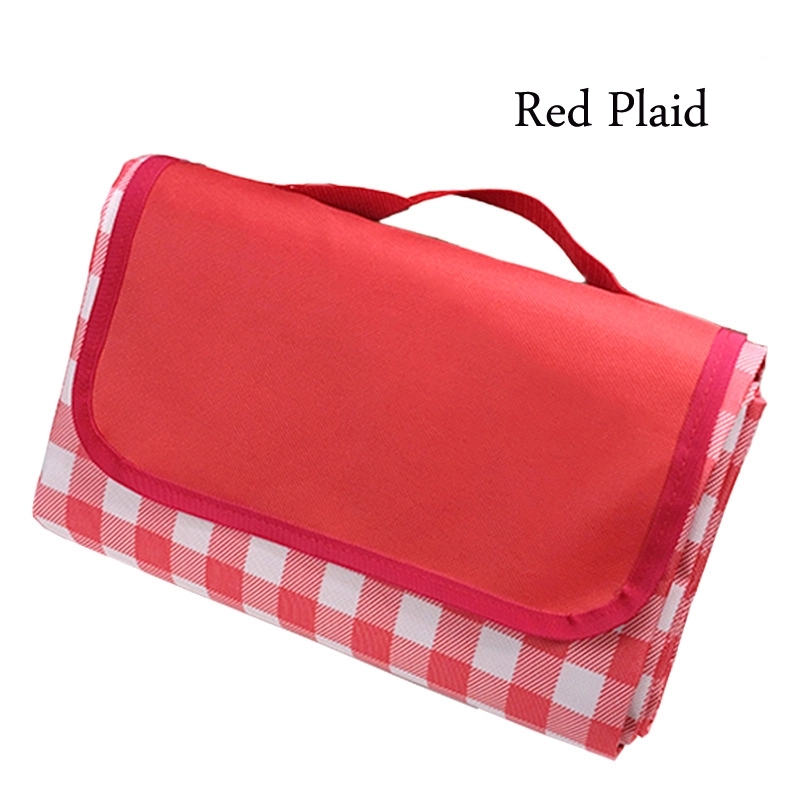 Custom Gift 600D Oxford Fabric Plaid Picnic & Beach Blanket 5