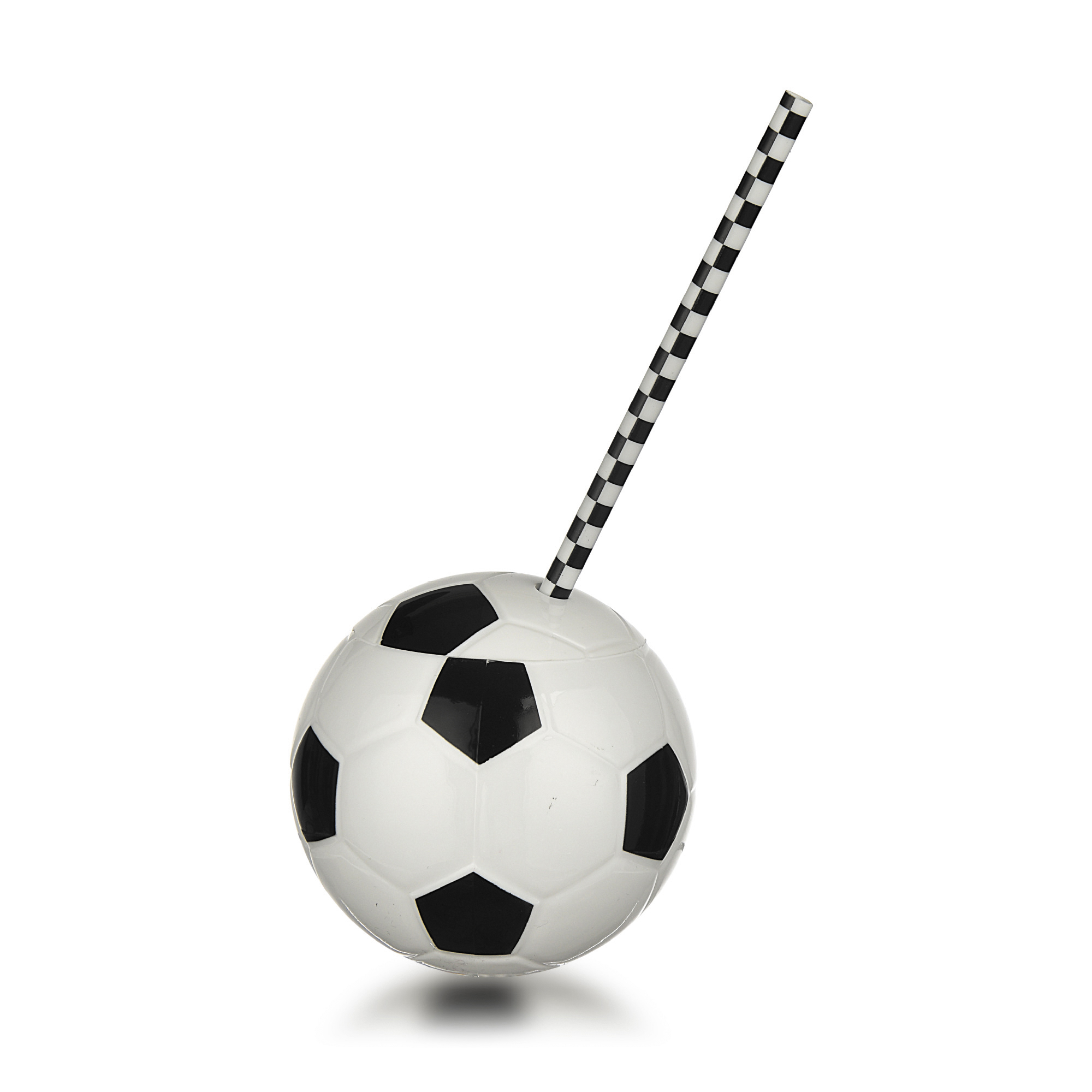 Football Shaped Plastic Drinking Ball Cup with Straw 6