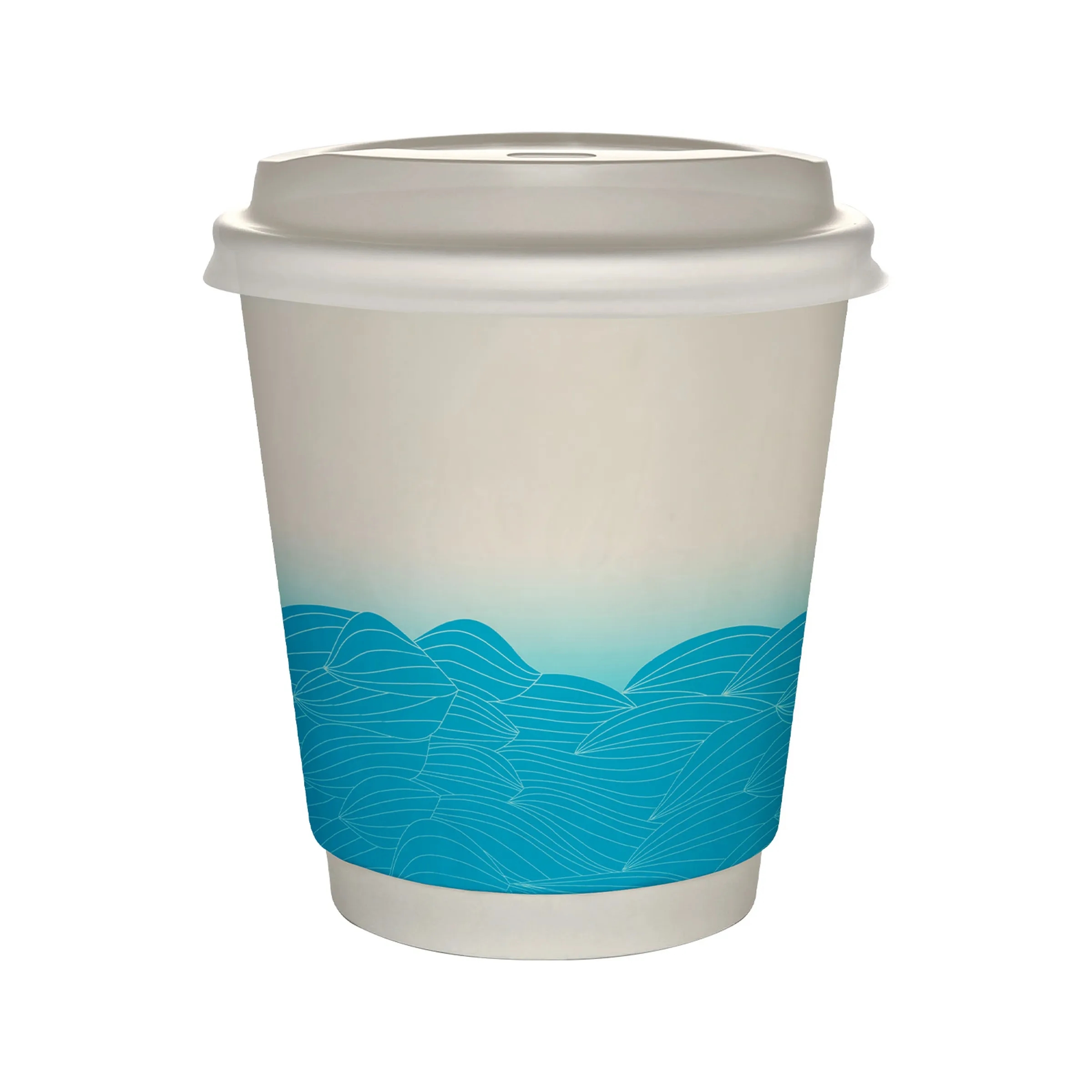 10 oz Full Color Turbulent Waves Insulated Paper Cup With Li 18
