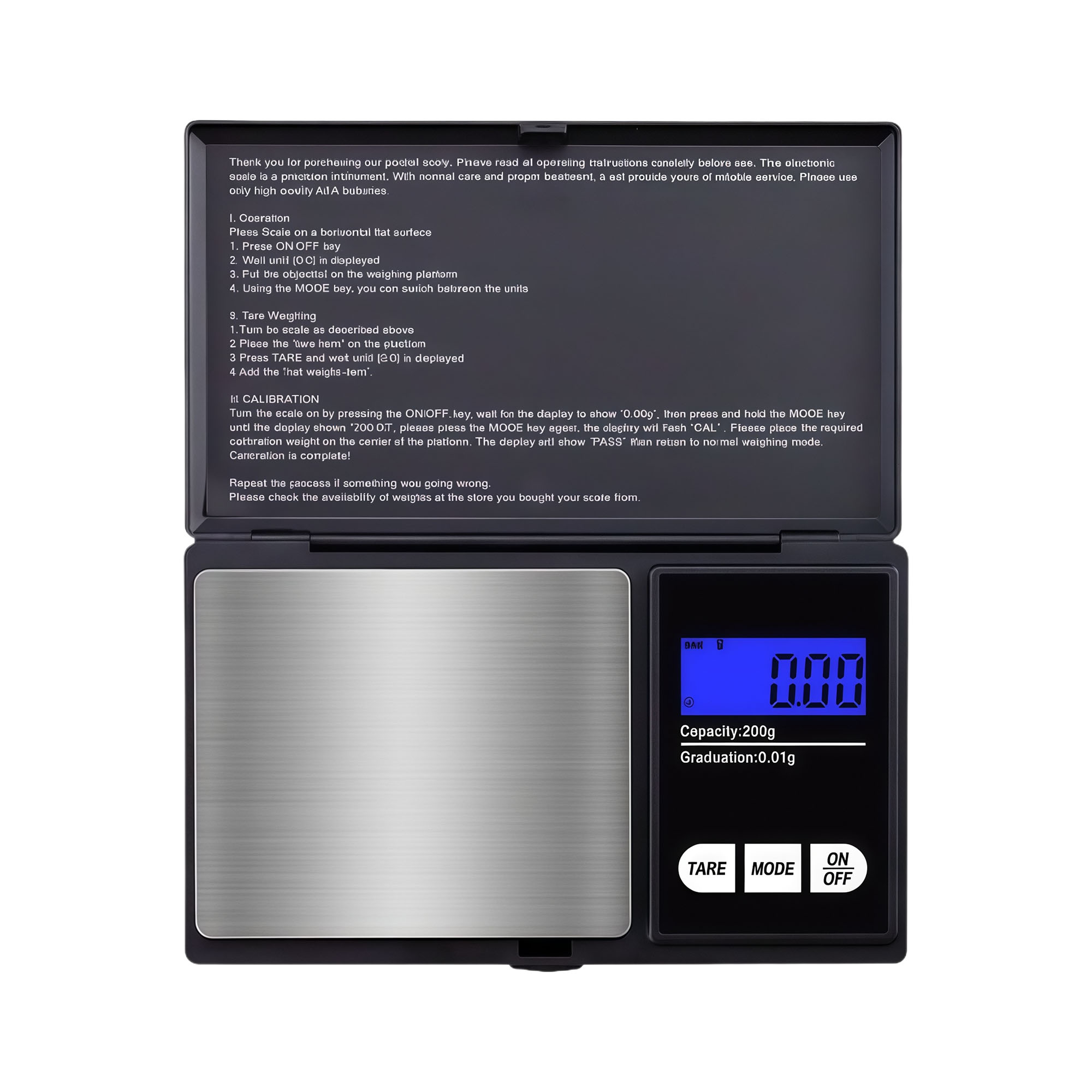 500g/0.01g Mini Jewelry Scale Portable Pocket Scale with LCD Display Stainless Steel Tray 3x5x0.8inc 3