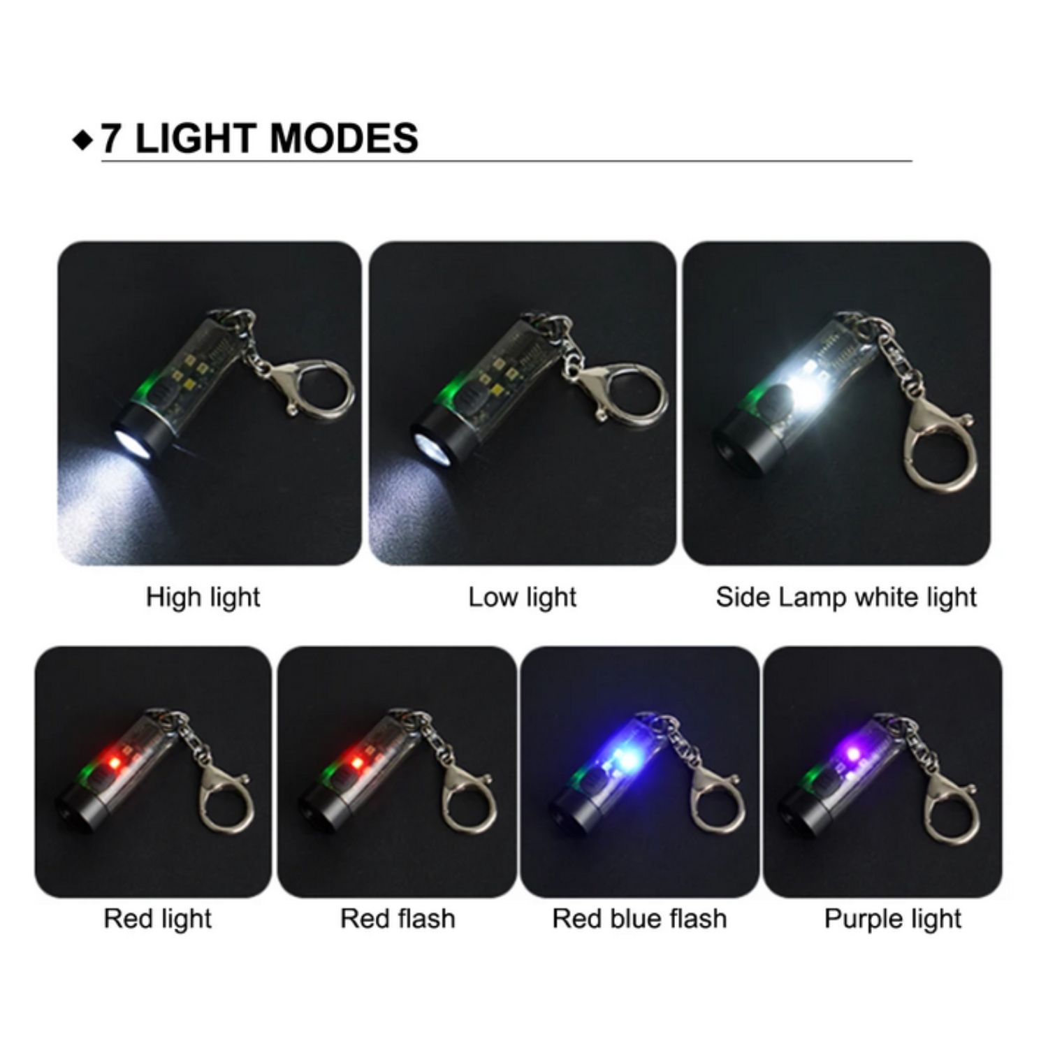 Rechargeable Portable Mini Keychain Flashlight 4