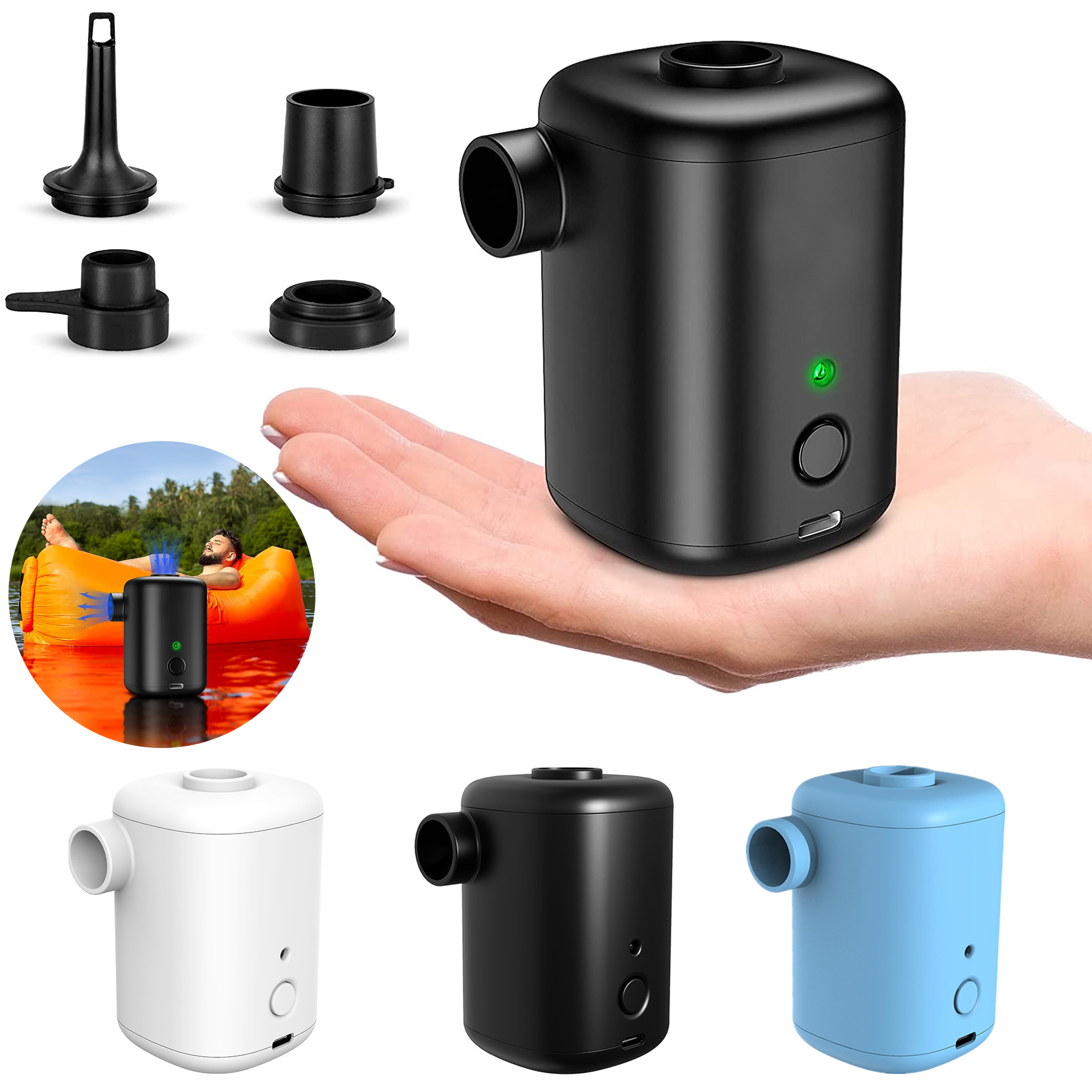 3000mAh Rechargeable Battery Air Mattress Pump 1