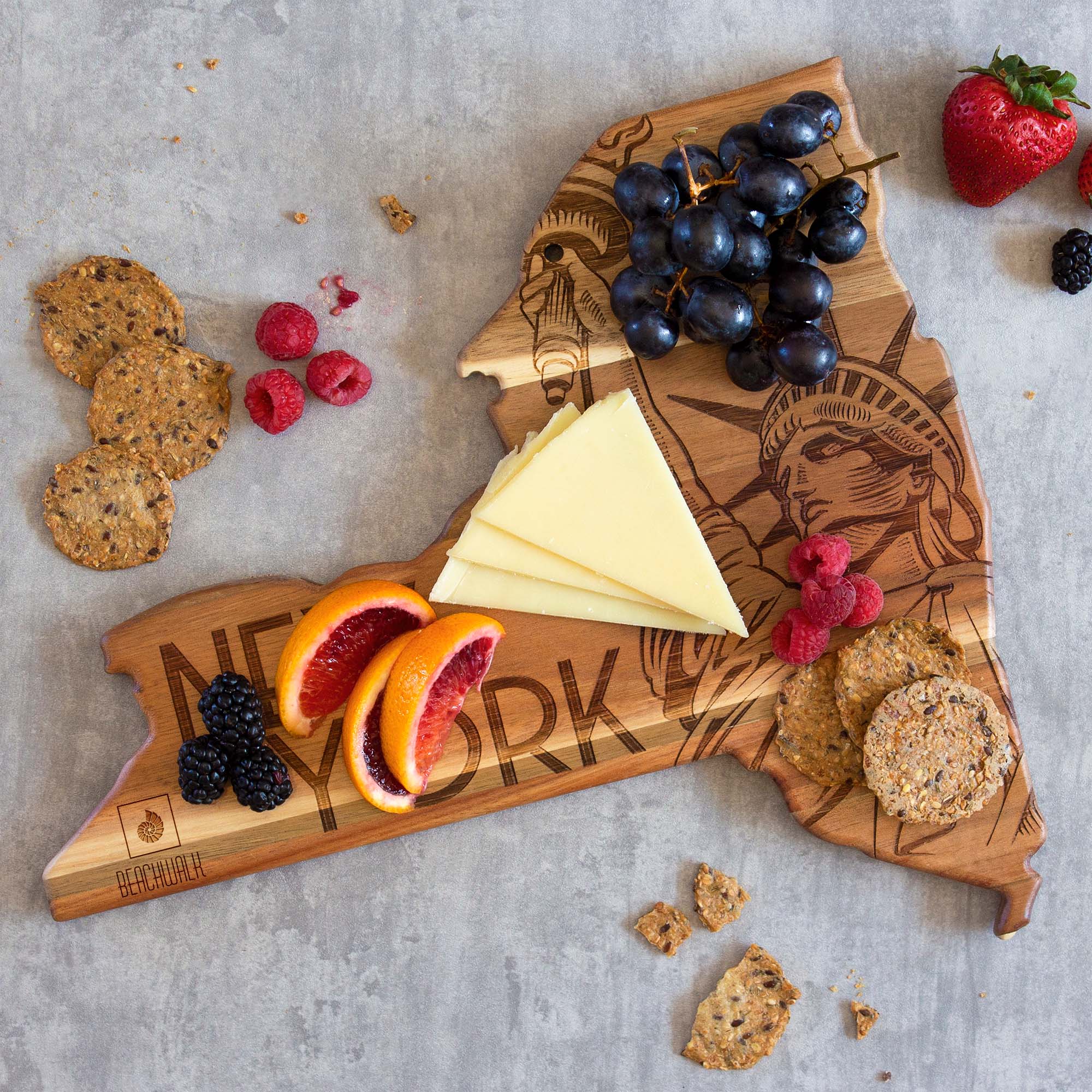 Rock & Branch® Origins Series New York State Shaped Wood Serving and Cutting Board 2