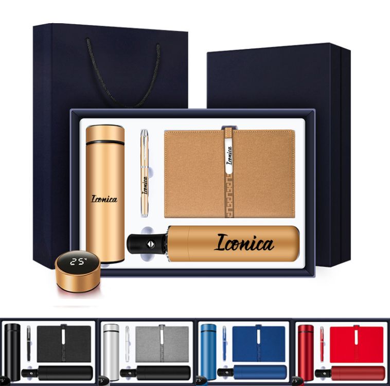 4 PCS Gift Set - Insulated Tumbler, Automatic Umbrella, Notebook, and Pen 3