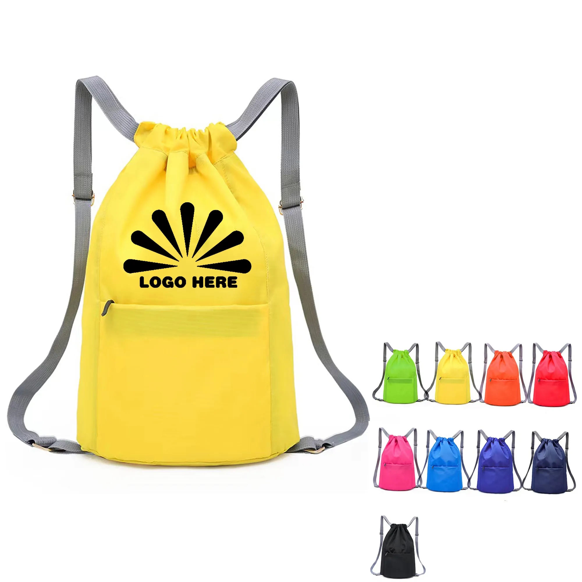 Drawstring Backpack With Customizable Logo 1
