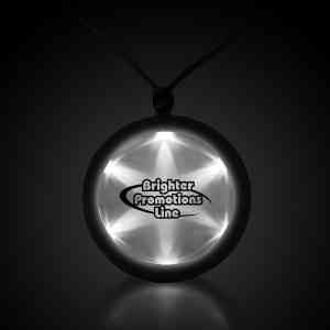 2 1/4" Fusion Light Up LED Badge with Necklace 1
