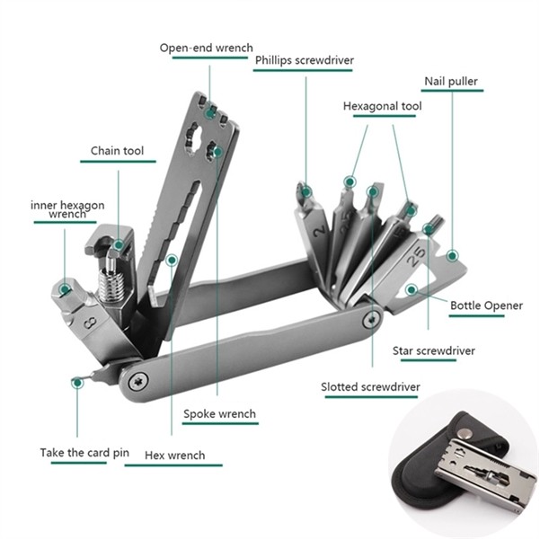 17" 1 Multi-Function Bike Tool Kit with Case 2