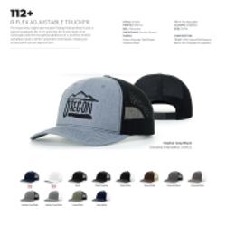 Richardson 112+ R-FLEX Adjustable Trucker Hat w/Leatherette Adhesive Patches or Embroidery 42