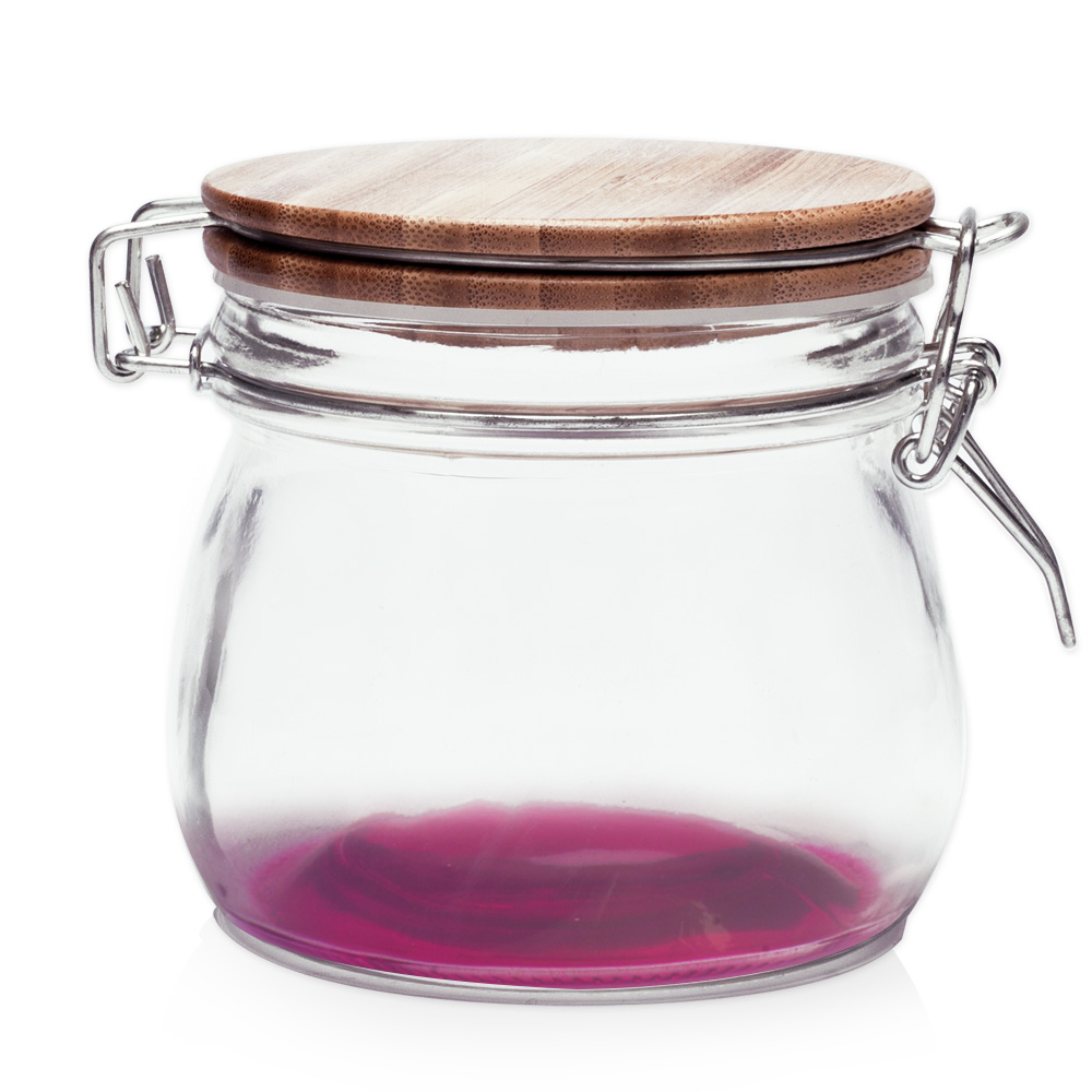 16 oz Glass Candy Jars with Wire Wooden Lids 4