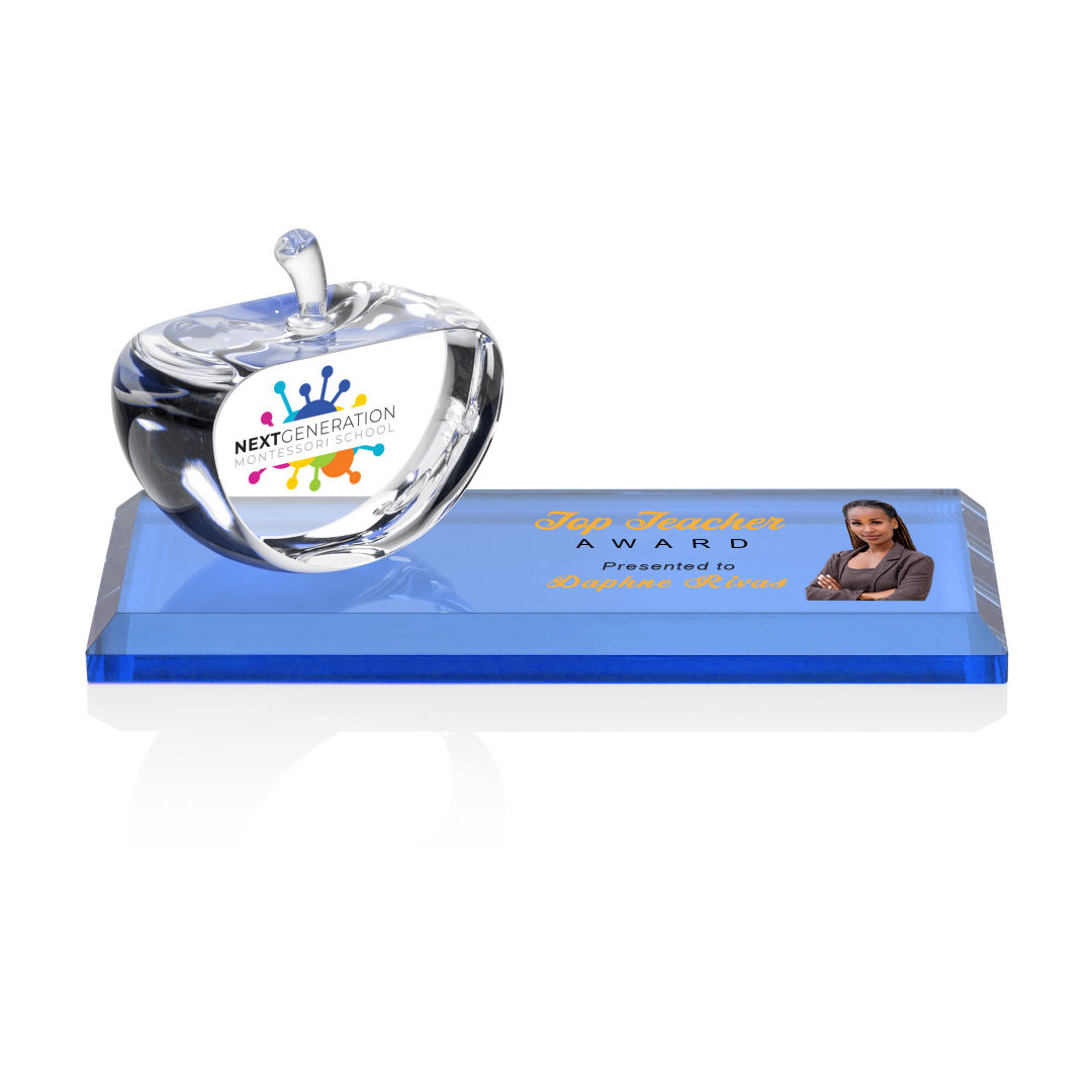 Argyle Apple VividPrint™ Award on Base 8