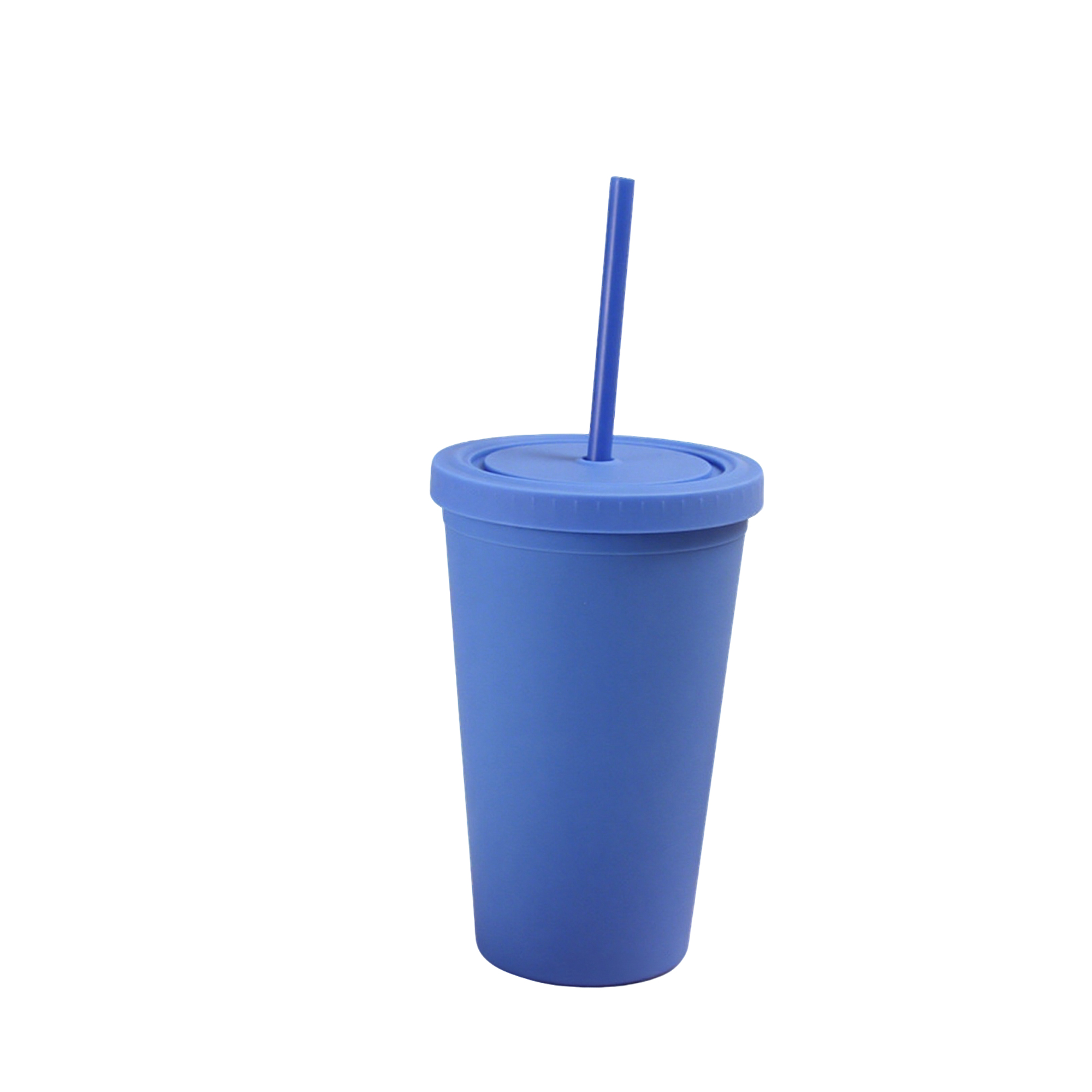 Sixteen Ounce Double Walled Tumbler With Straw 3.97" x 8" 6