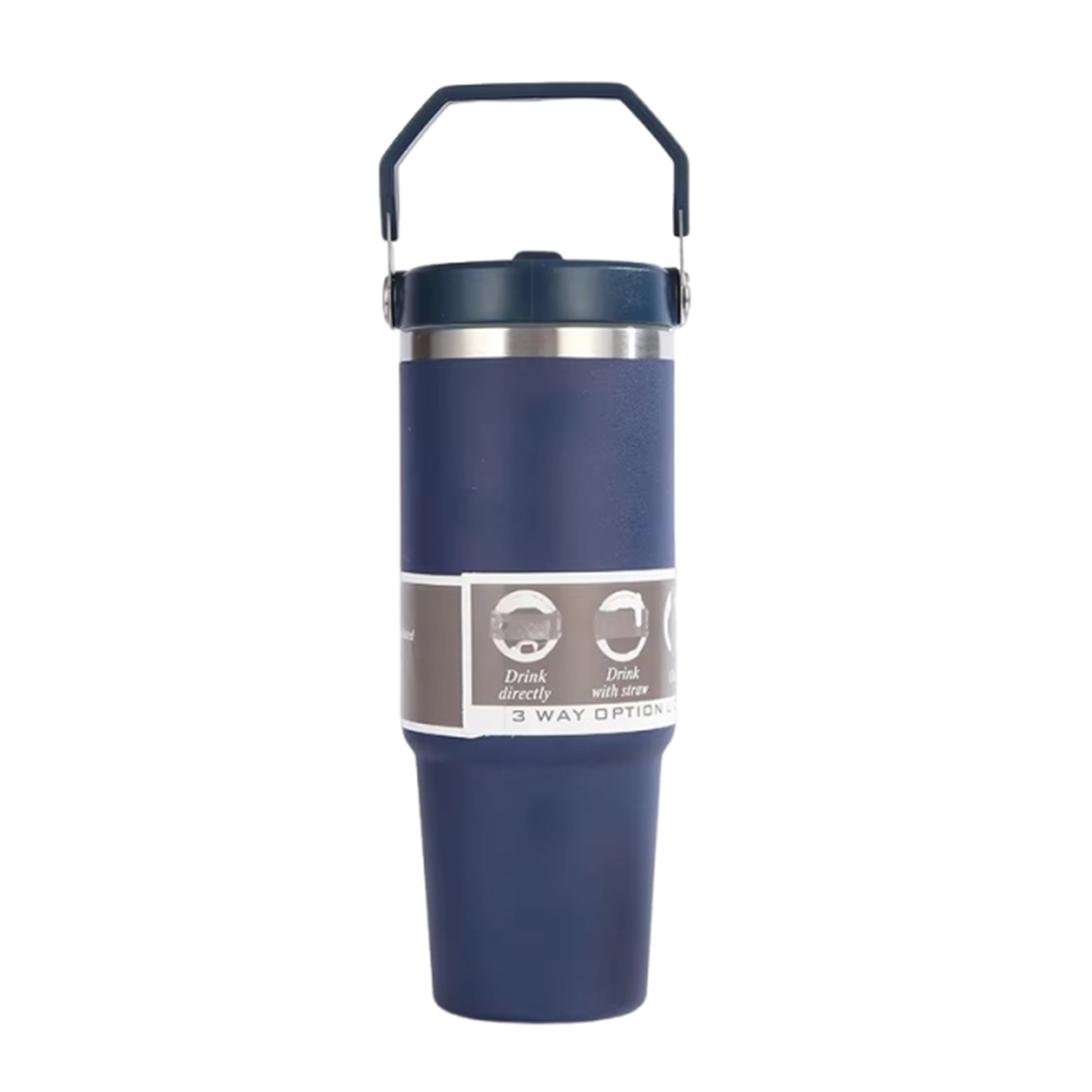 Double-Wall Tumbler with Handle and Lid, 30 oz. 3