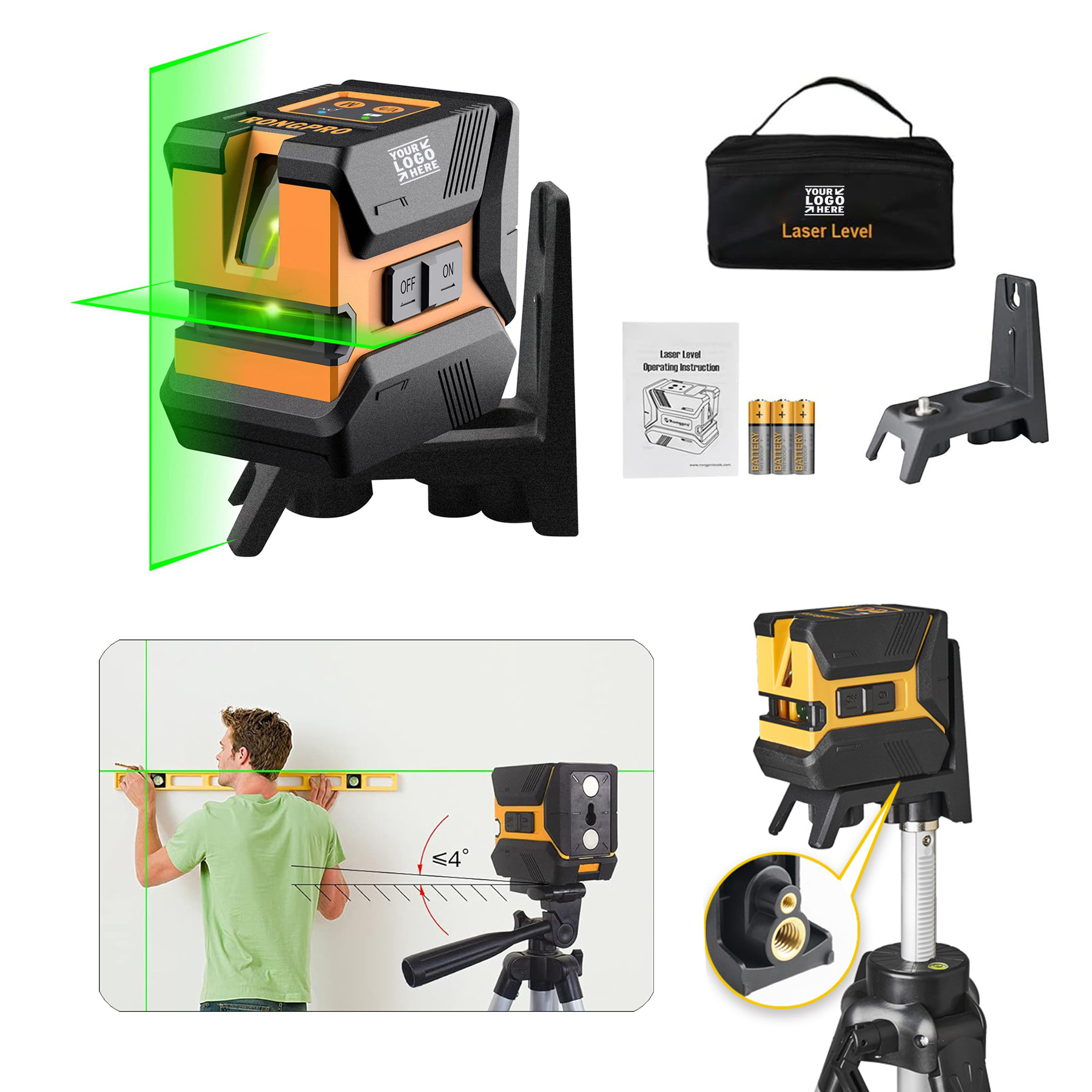 Construction Picture Hanging Wall Writing Self Leveling 50ft/15m Cross Line Laser level Beam Tool 2