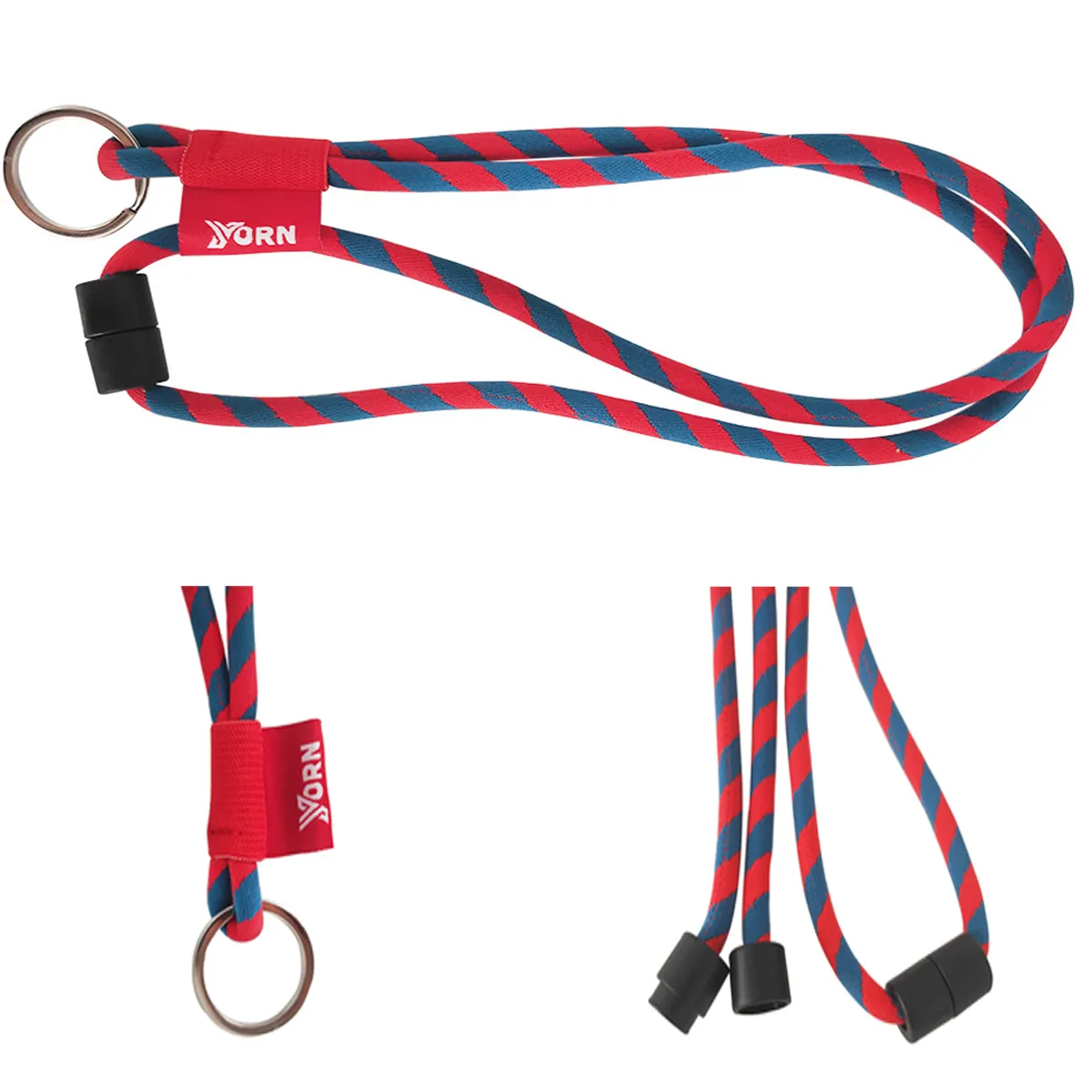 Custom Woven Elastic Lanyard with Safety Breakaway 1