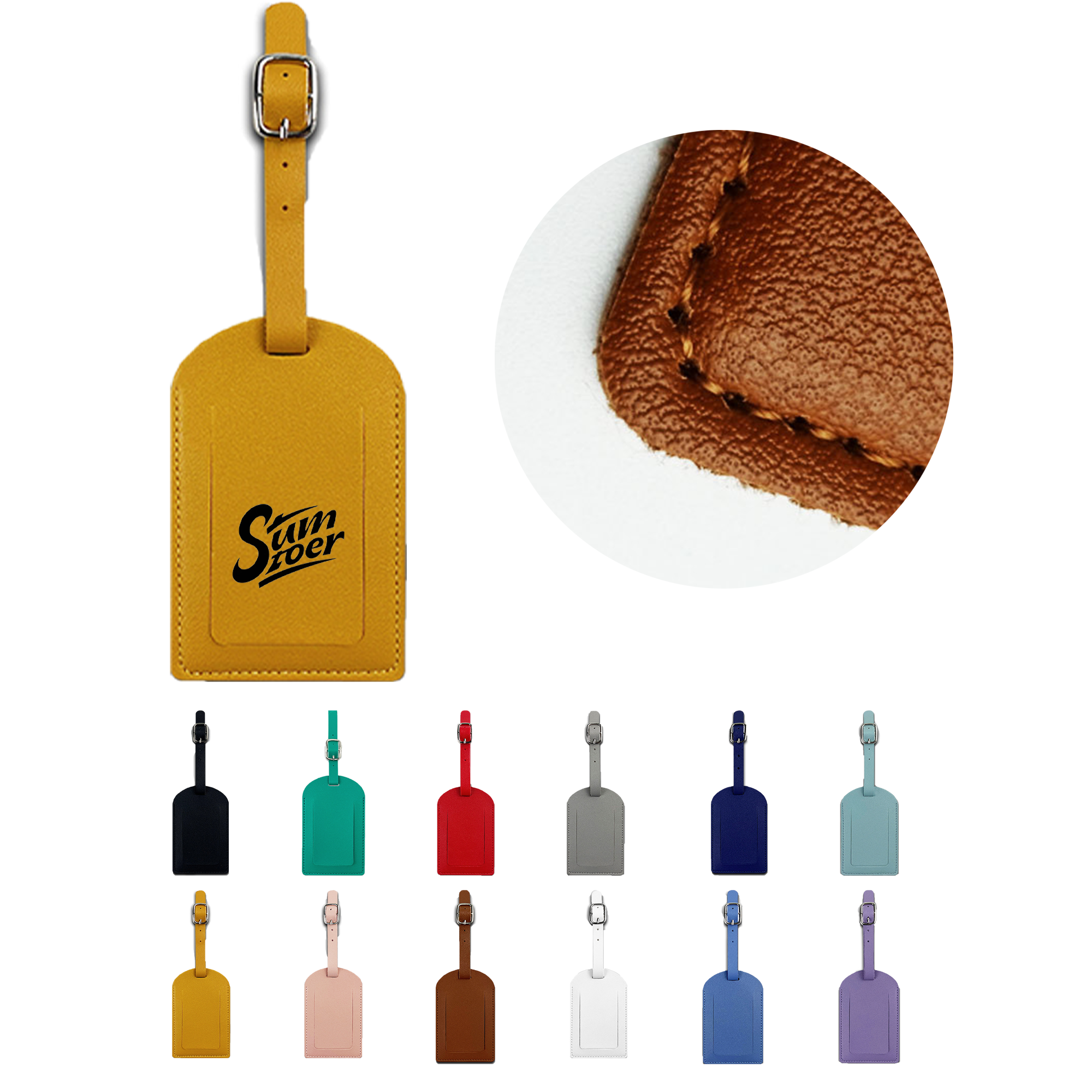 Square Leather Luggage Tag 1