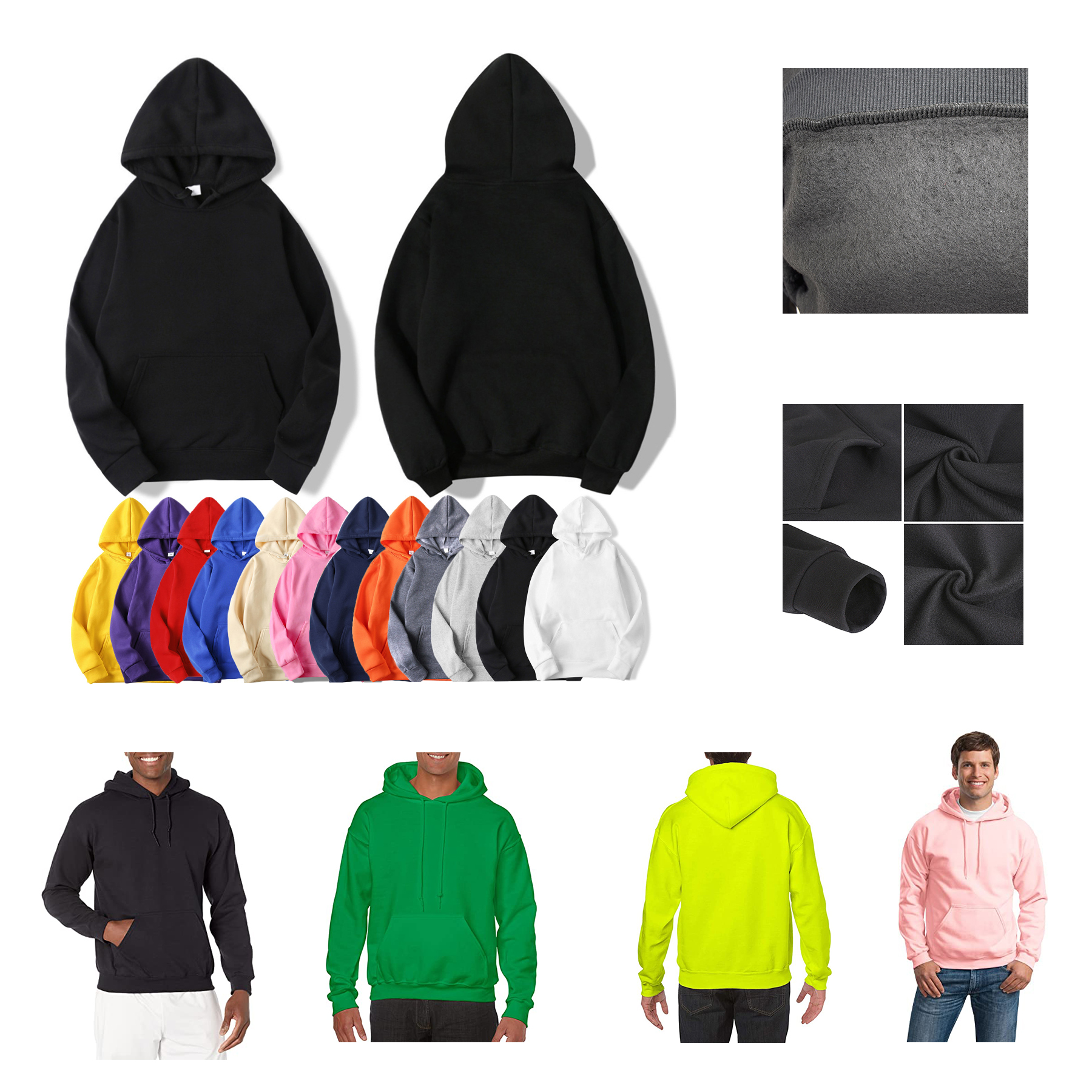 Adult Fleece Hooded Sweatshirt 1