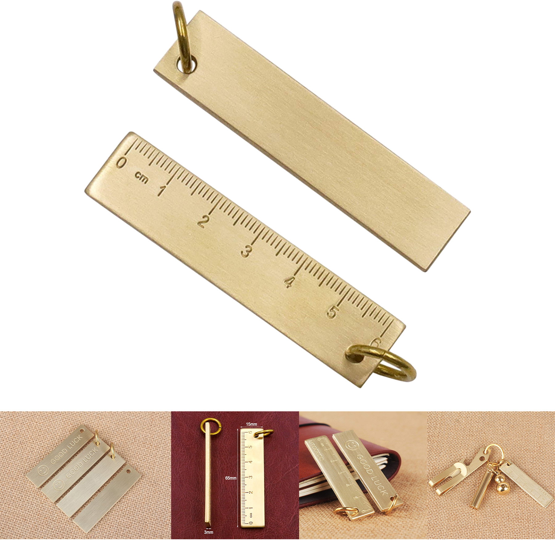 Portable 6cm Small Copper Ruler 2