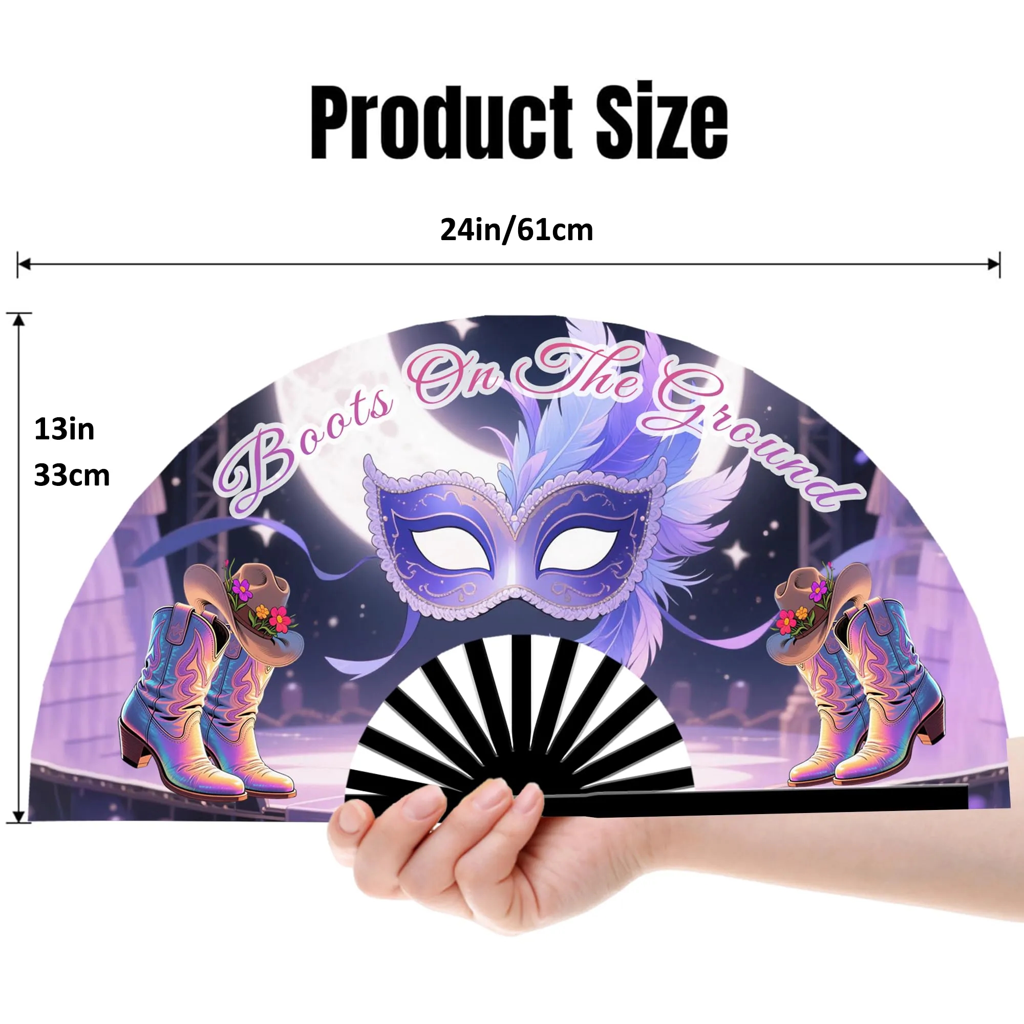 Line Dance Popping Fan Western Cowboy Boot Accessories Style 4