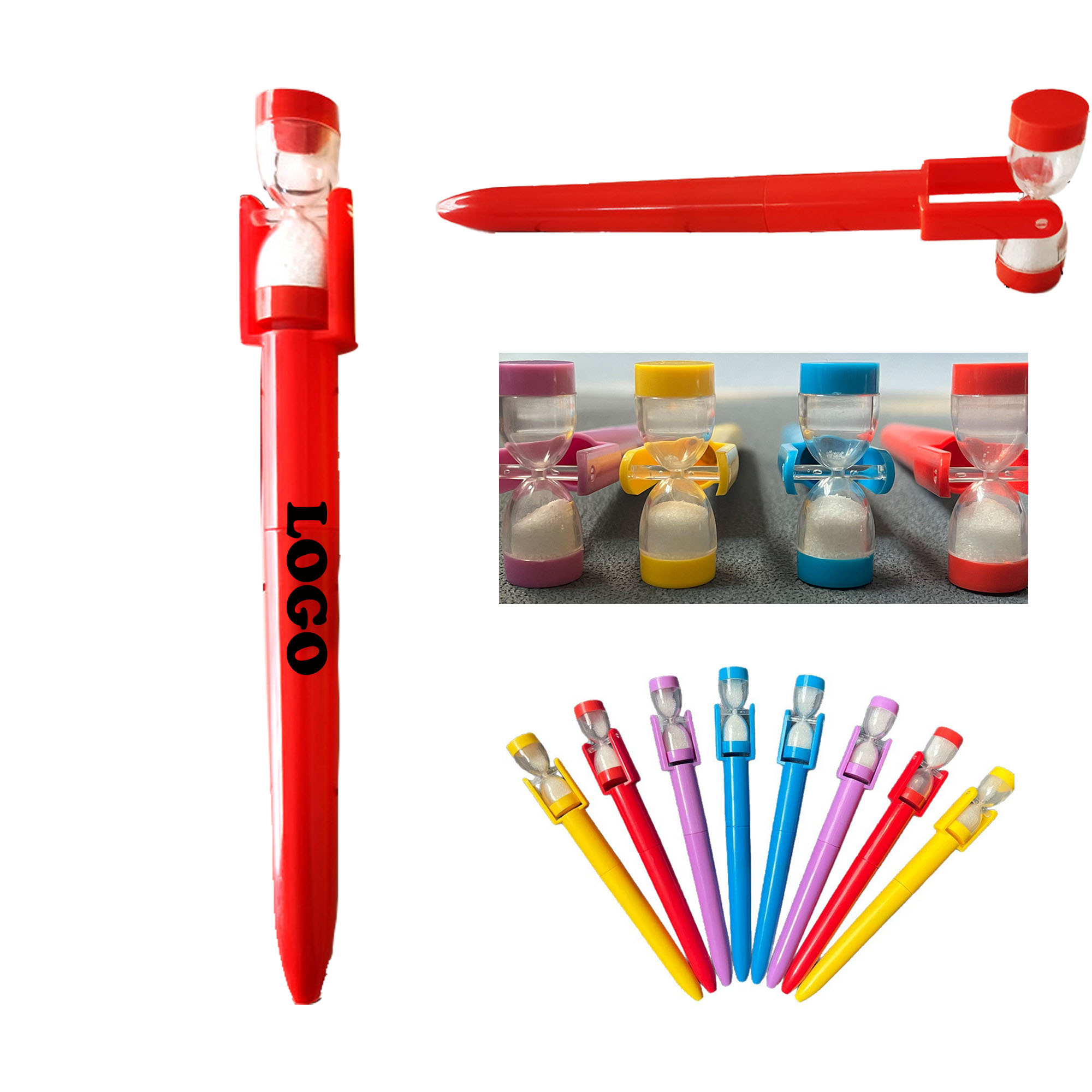 MOQ 20 pcs Custom Logo Hourglass-shaped Pen 2