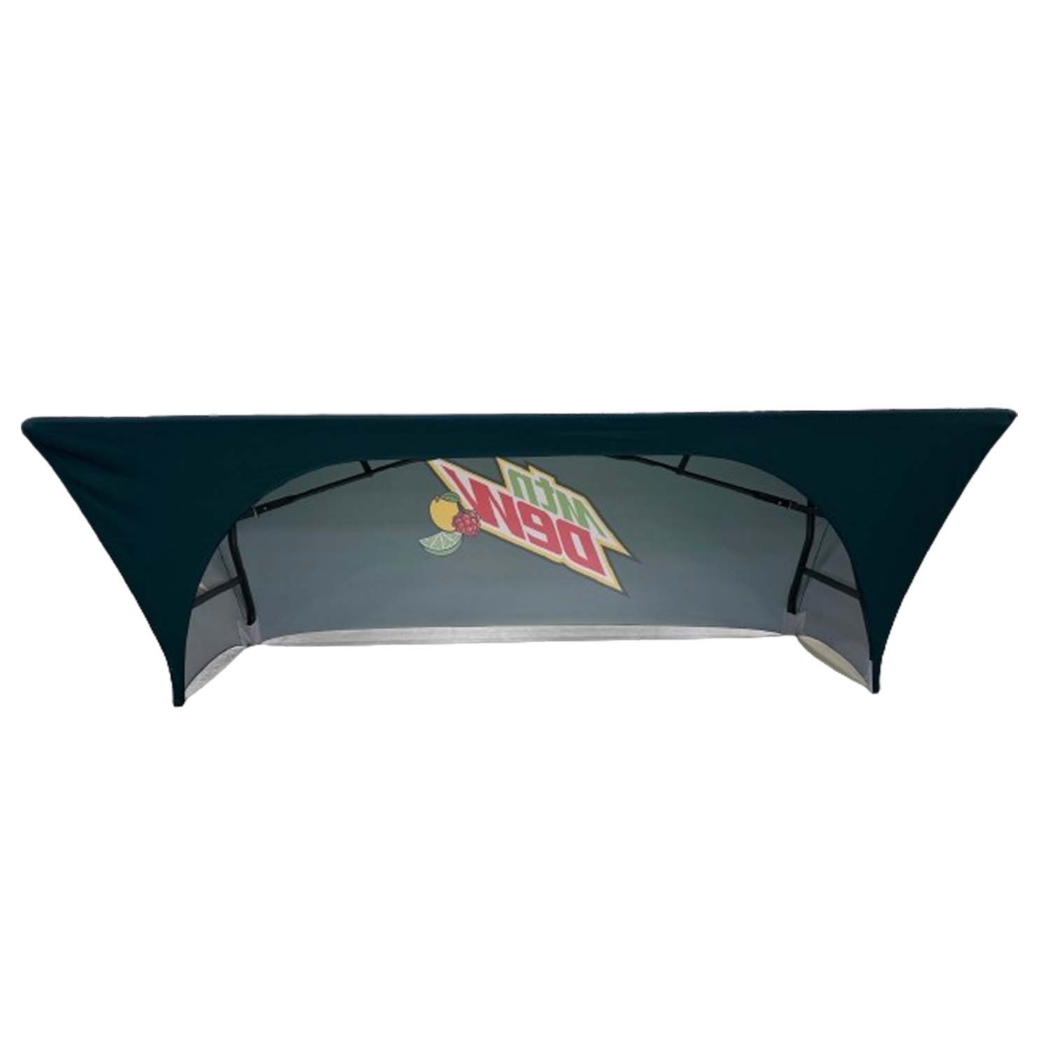 Sublimated Stretch Curved Fit Table Throw for 8ft table, 3 sided, Open Back 8