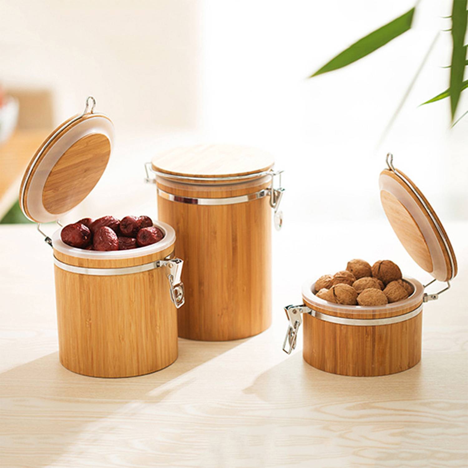 Household Bamboo Sealed Storage Jar 5