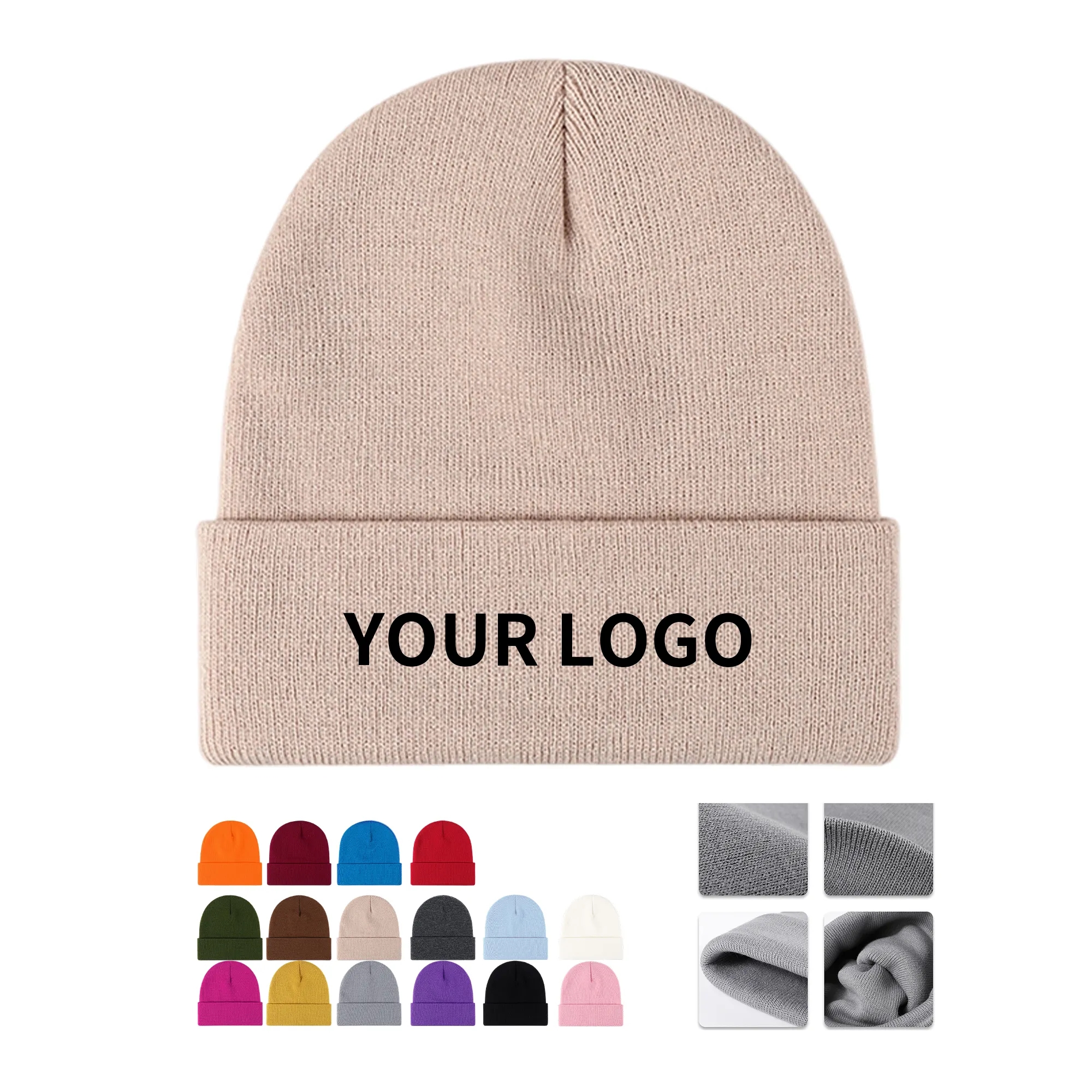 Knit Beanie Hat with Cuff 8
