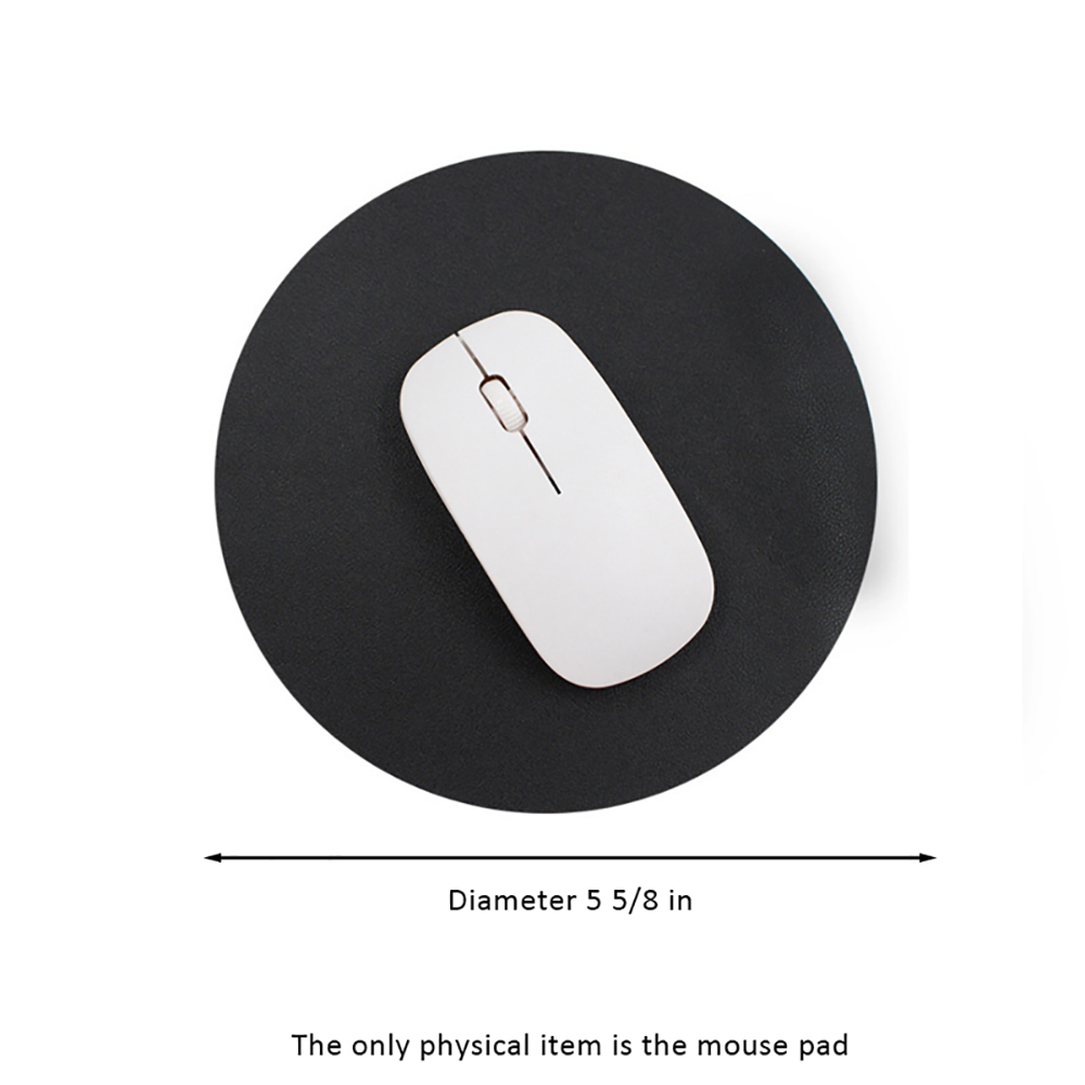 PU Round Rubber Computer Mouse Pad with Stitched Edge 5