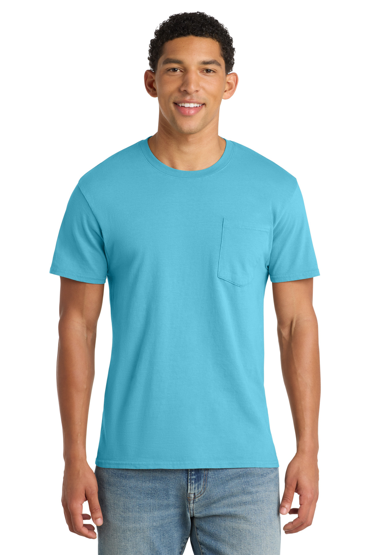 Port & Co Beach Wash Garment-Dyed Pocket Tee. PC099P 75