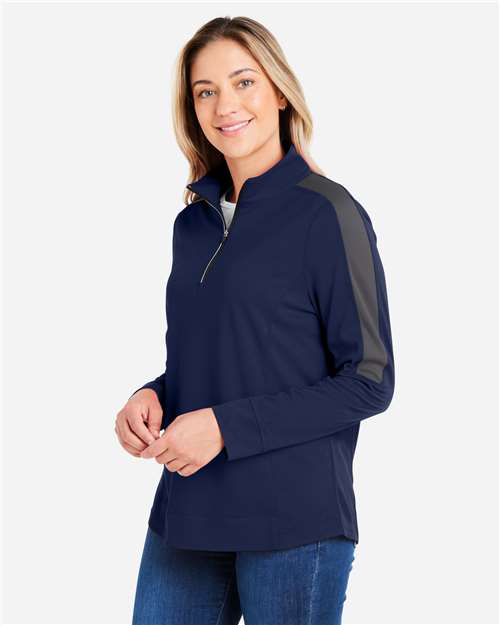 Women's Market Snag Protect Mesh Colorblock Quarter-Zip Pullover - CE404W 6