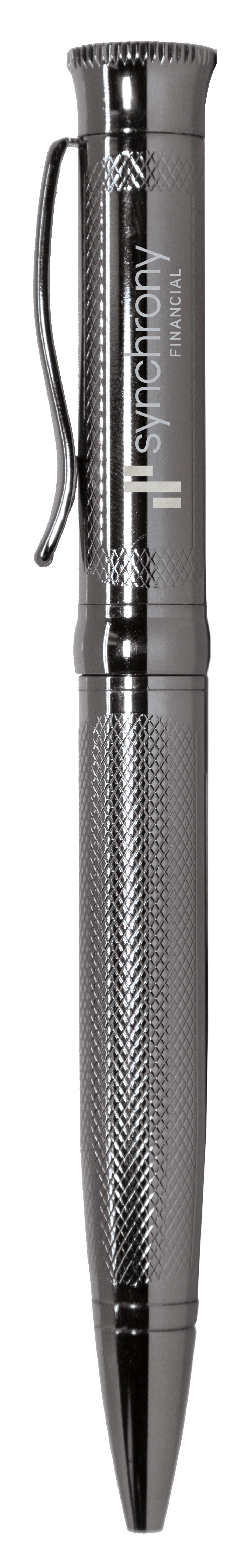 Textured Twist Action Ballpoint Pen With Textured Decoration