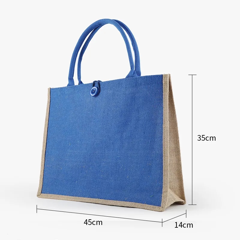 Jute Composite PVC Waterproof Bag, custom tote bag with logo imprint 4
