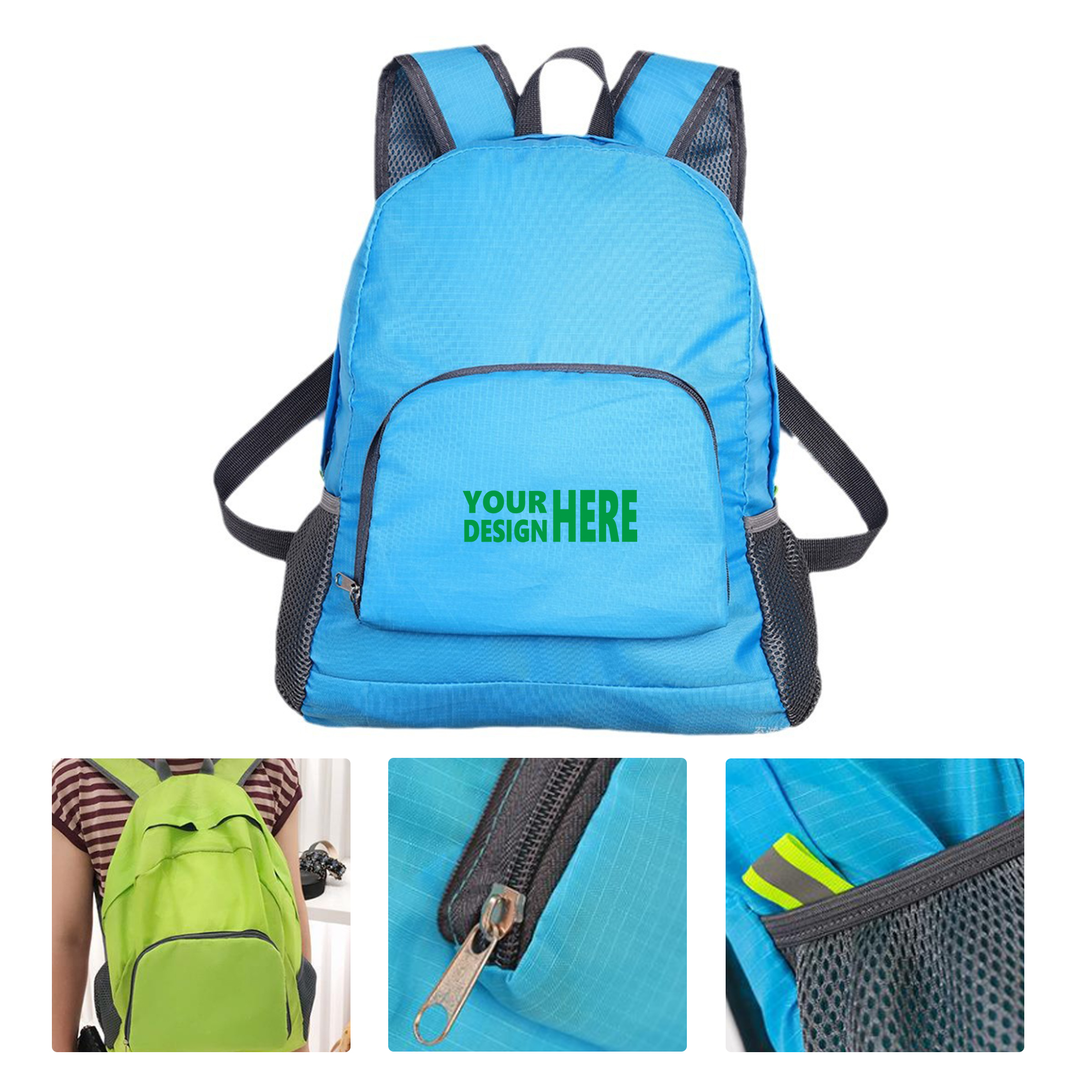 MOQ 50 Foldable Backpack Custom Logo Event Travel Training Bag 2