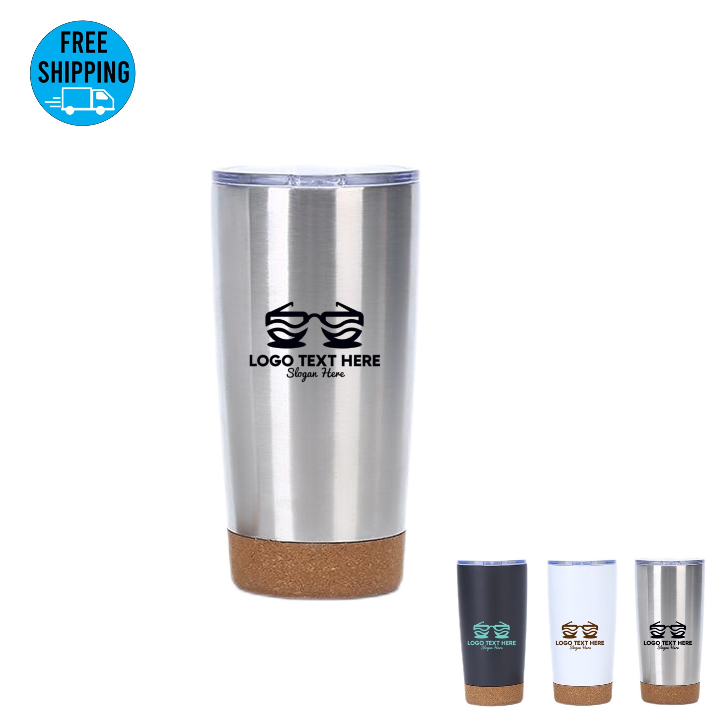 20oz Vacuum Stainless Steel Travel Tumbler with Cork Bottom 9