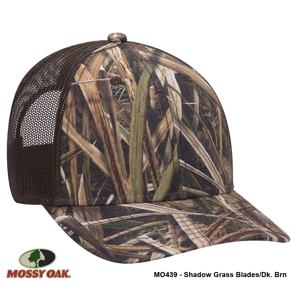 OTTO CAP Mossy Oak Camouflage Superior Polyester Twill 6 Panel Low Profile Mesh Back Baseball Cap 14