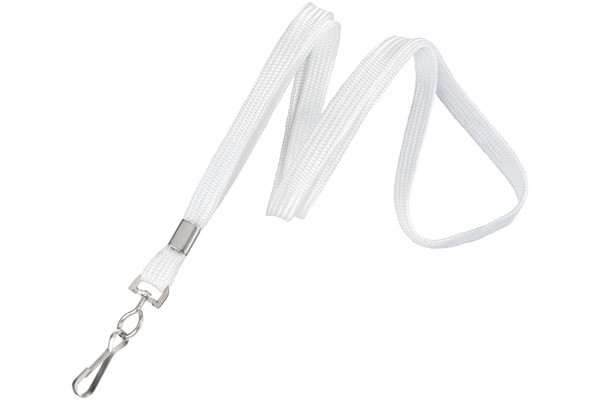 3/8" Blank Lanyard w/Swivel Hook (White) 1