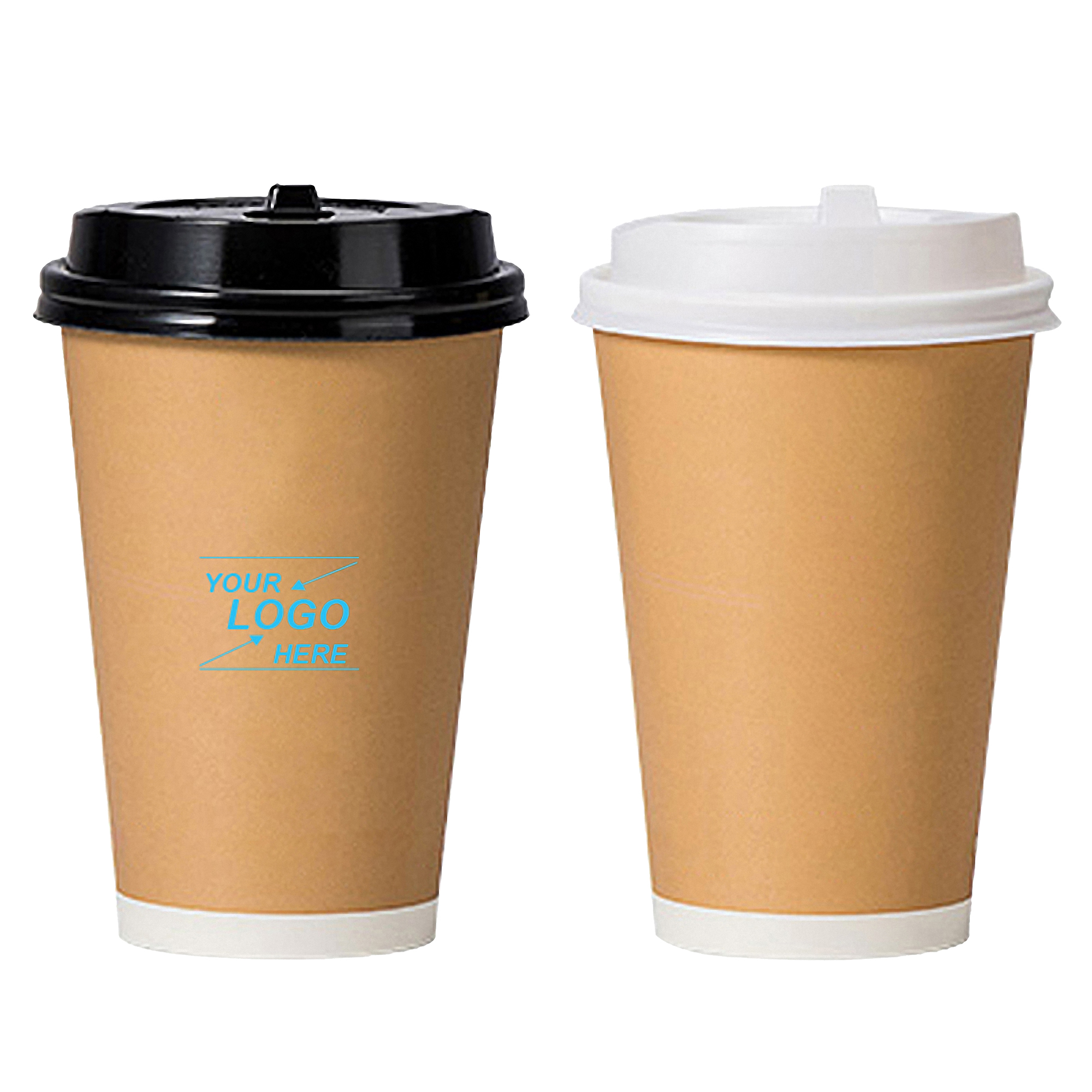 16 Oz Double Wall Disposable Coffee Cups with Lids 5