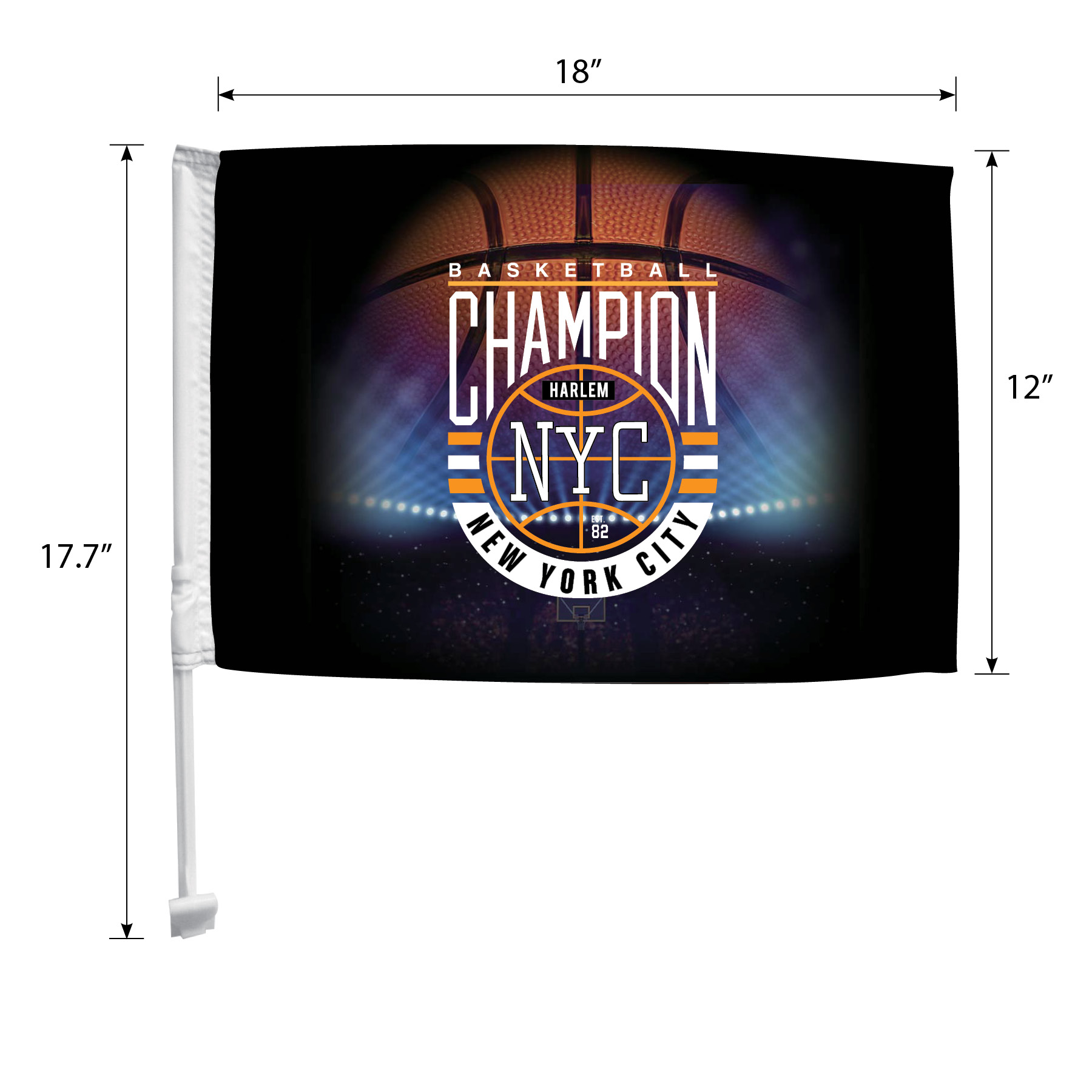 DisplaySplash Car Flag - Single Sided 3