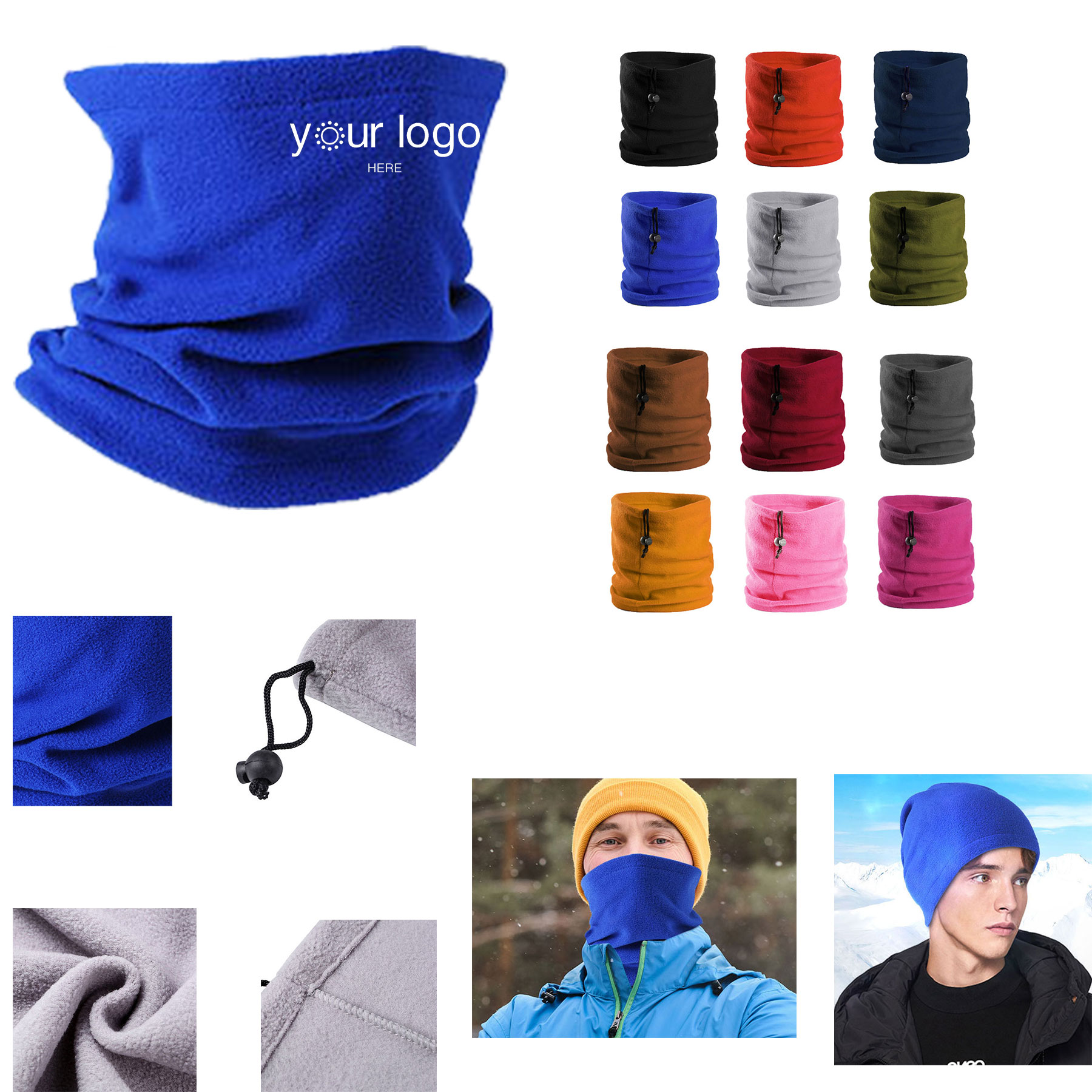 Soft Fleece Neck Gaiter Warmer Face Mask For Cold Weather 2