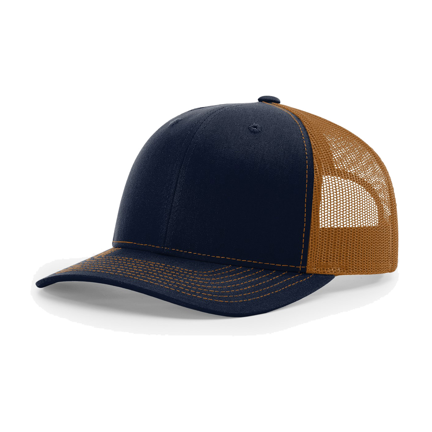 Richardson 112 6-Panel Snapback Trucker Hat w/Leatherette Adhesive Patches or Embroidery 25